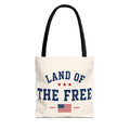 Land of the Free Canvas Tote Bag | Patriotic USA Tote | Reusable Cotton Shopping Bag | American Flag Gift | Everyday Beach Tote