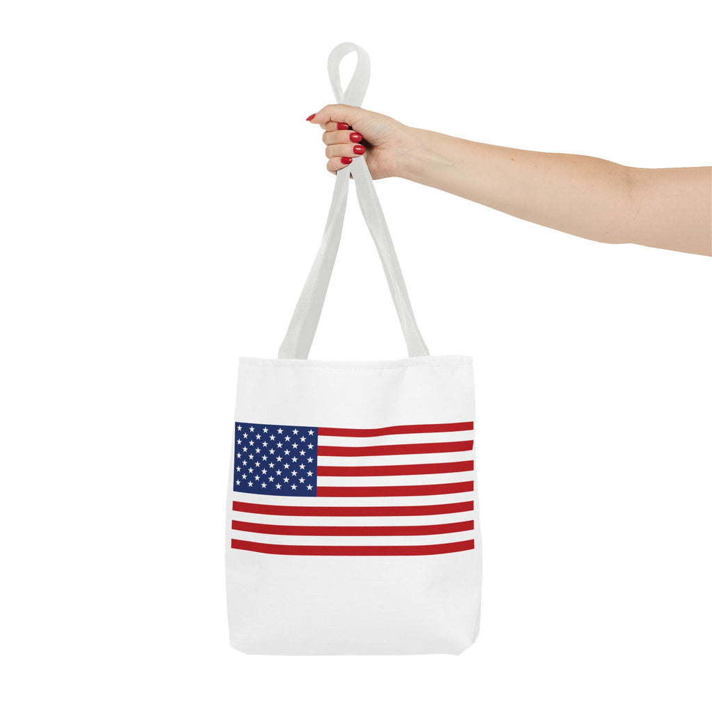 American Flag Canvas Tote | USA Patriotic Tote Bag | Reusable Grocery Bag | Beach & Travel Tote | Fourth of July Gift