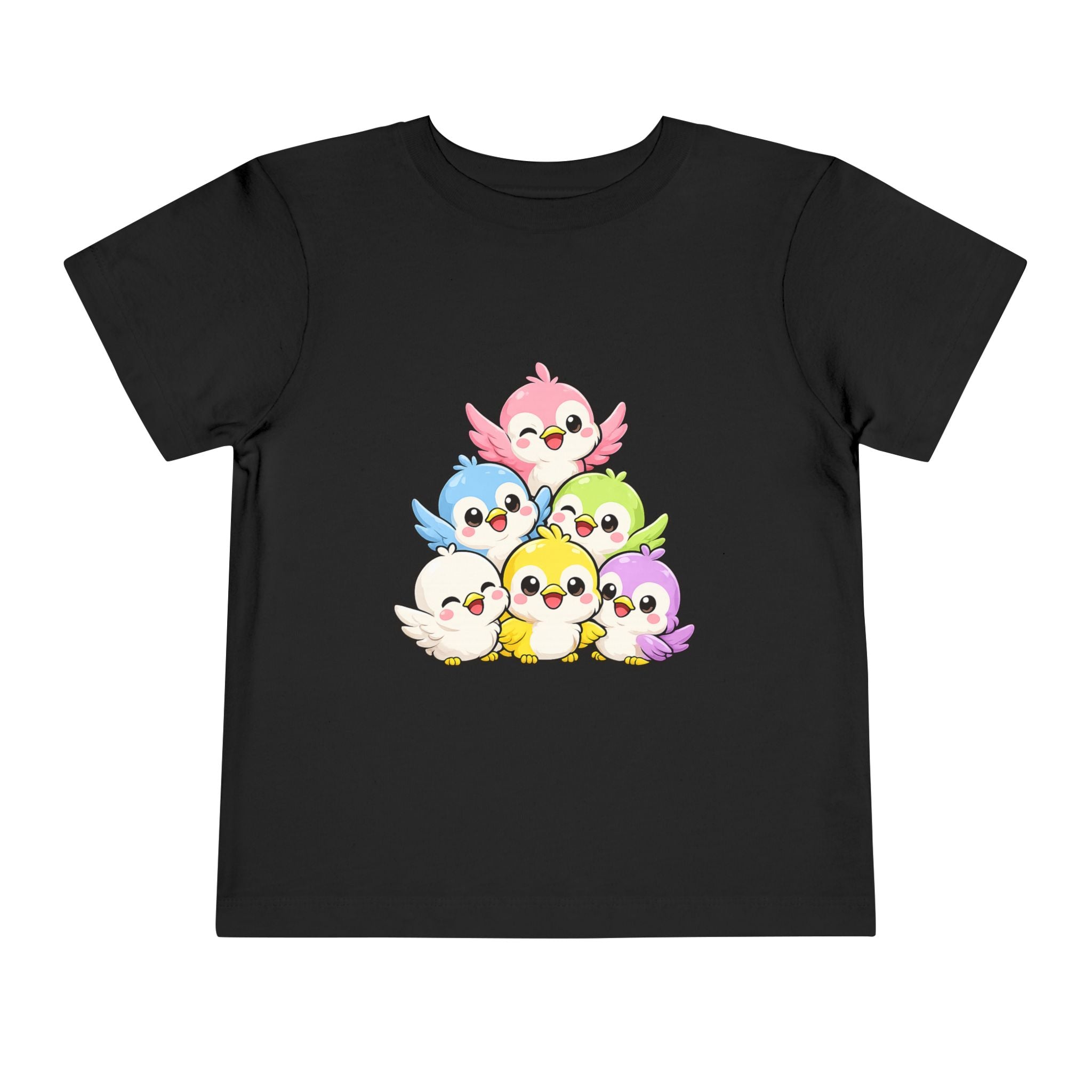 Toddler Tee — Cute Rainbow Baby Birds Graphic Shirt