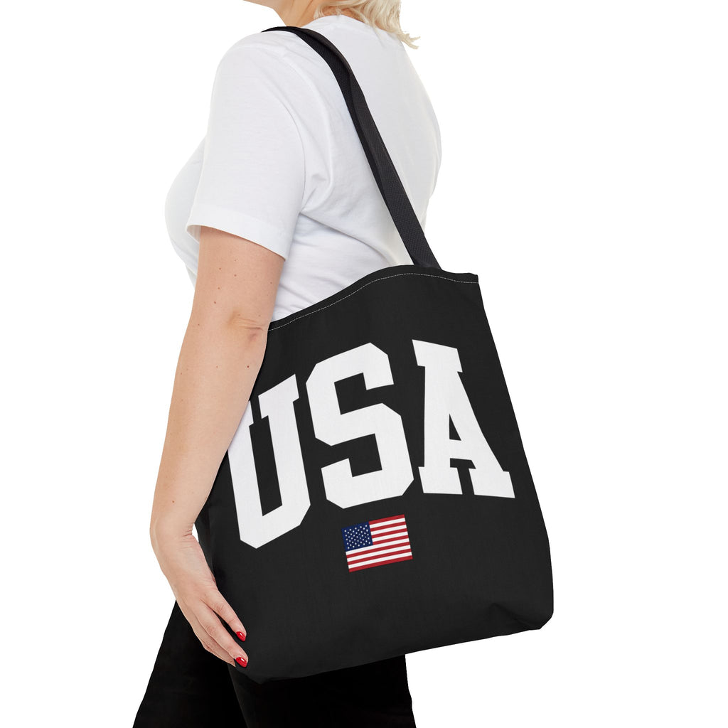 Classic USA Canvas Tote Bag | Minimal American Tote | Reusable Cotton Shopping Bag | Patriotic Gift | Everyday Beach Tote
