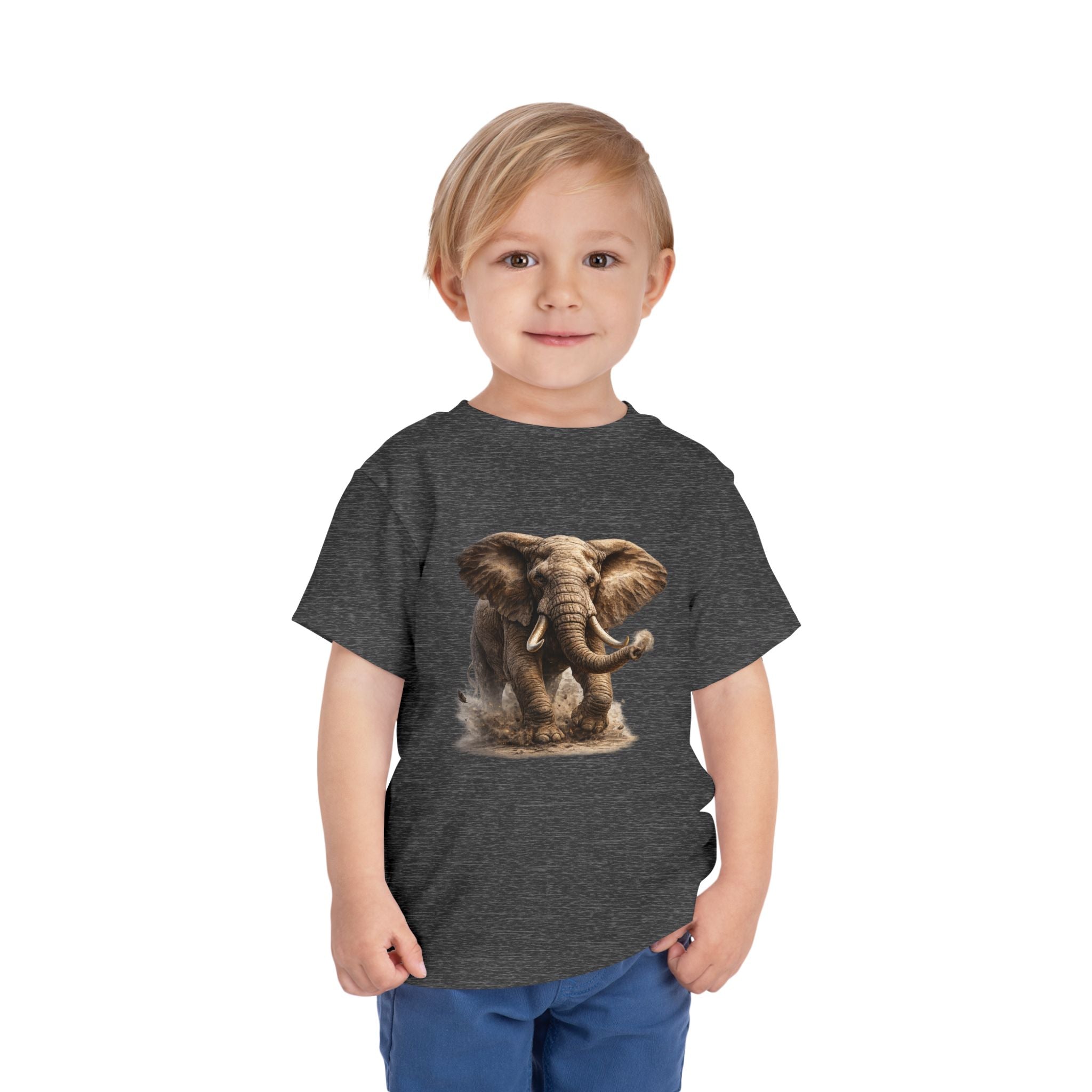 Toddler Elephant Tee - Realistic Baby Elephant Graphic Shirt for Kids