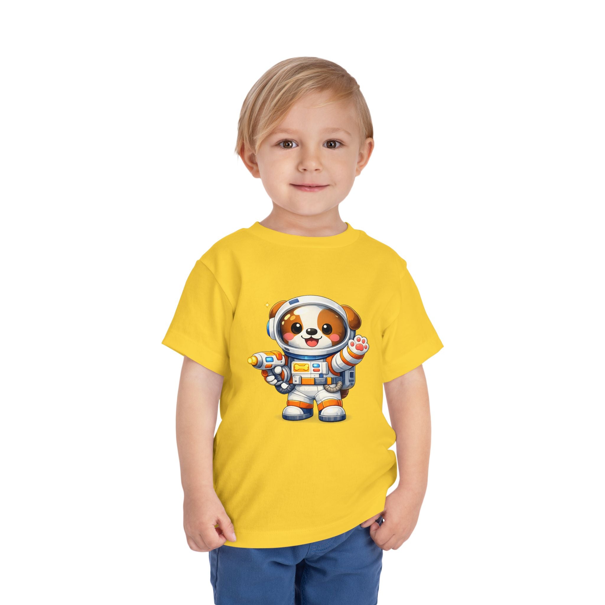 Toddler Astronaut Puppy Tee — Cute Space Dog Short Sleeve Shirt