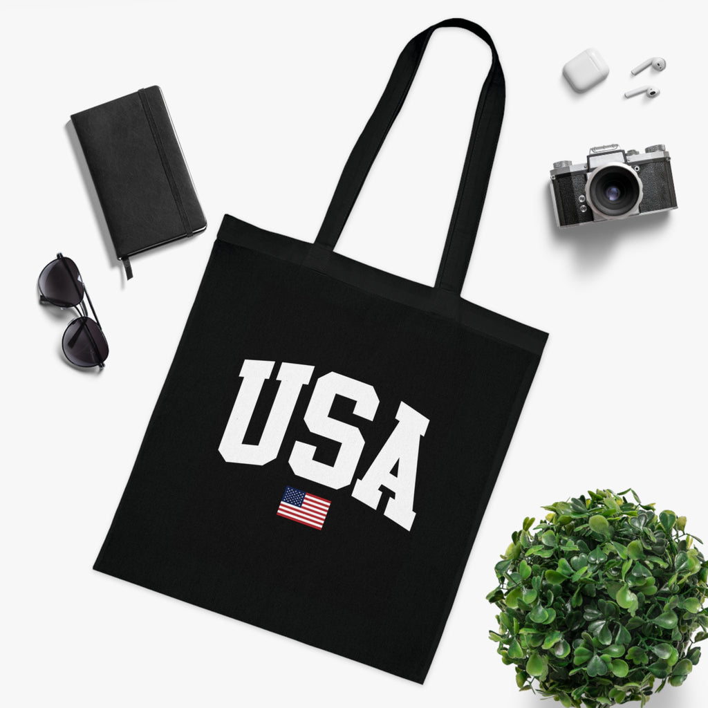 USA Cotton Tote Bag – Patriotic American Flag Grocery & Beach Tote