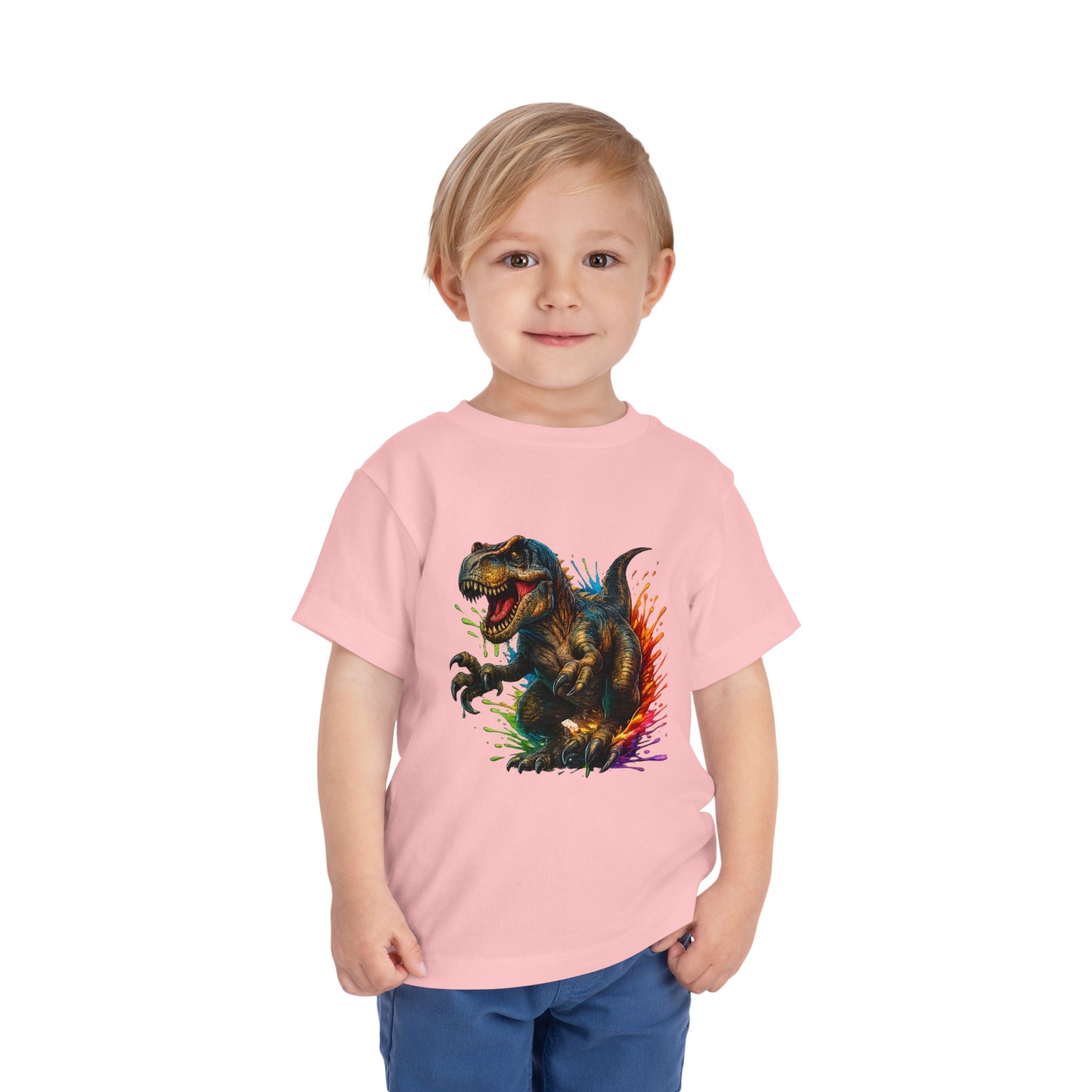 Toddler Tee — Colorful Roaring T-Rex Dino Graphic