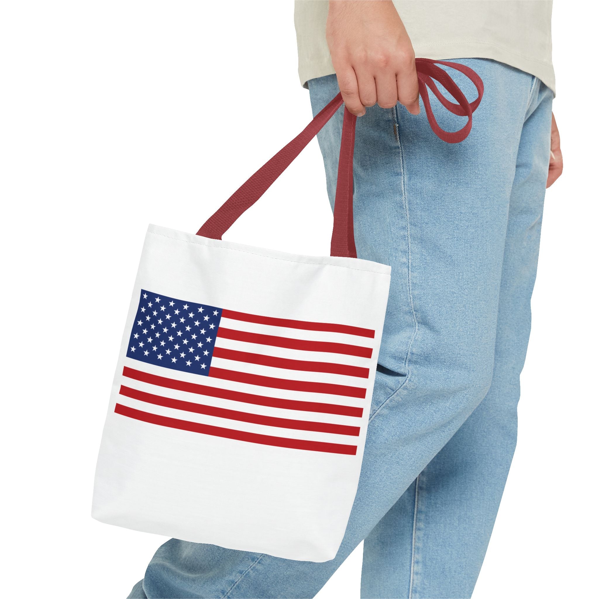 American Flag Canvas Tote | USA Patriotic Tote Bag | Reusable Grocery Bag | Beach & Travel Tote | Fourth of July Gift