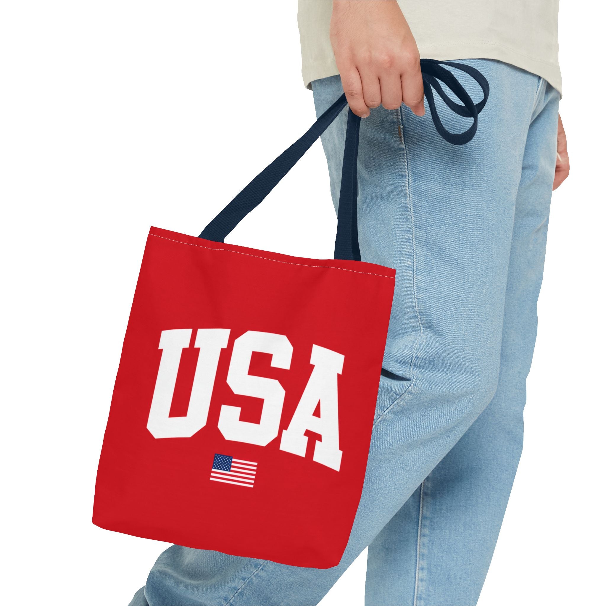 USA Flag Red Tote Bag — Patriotic American Flag