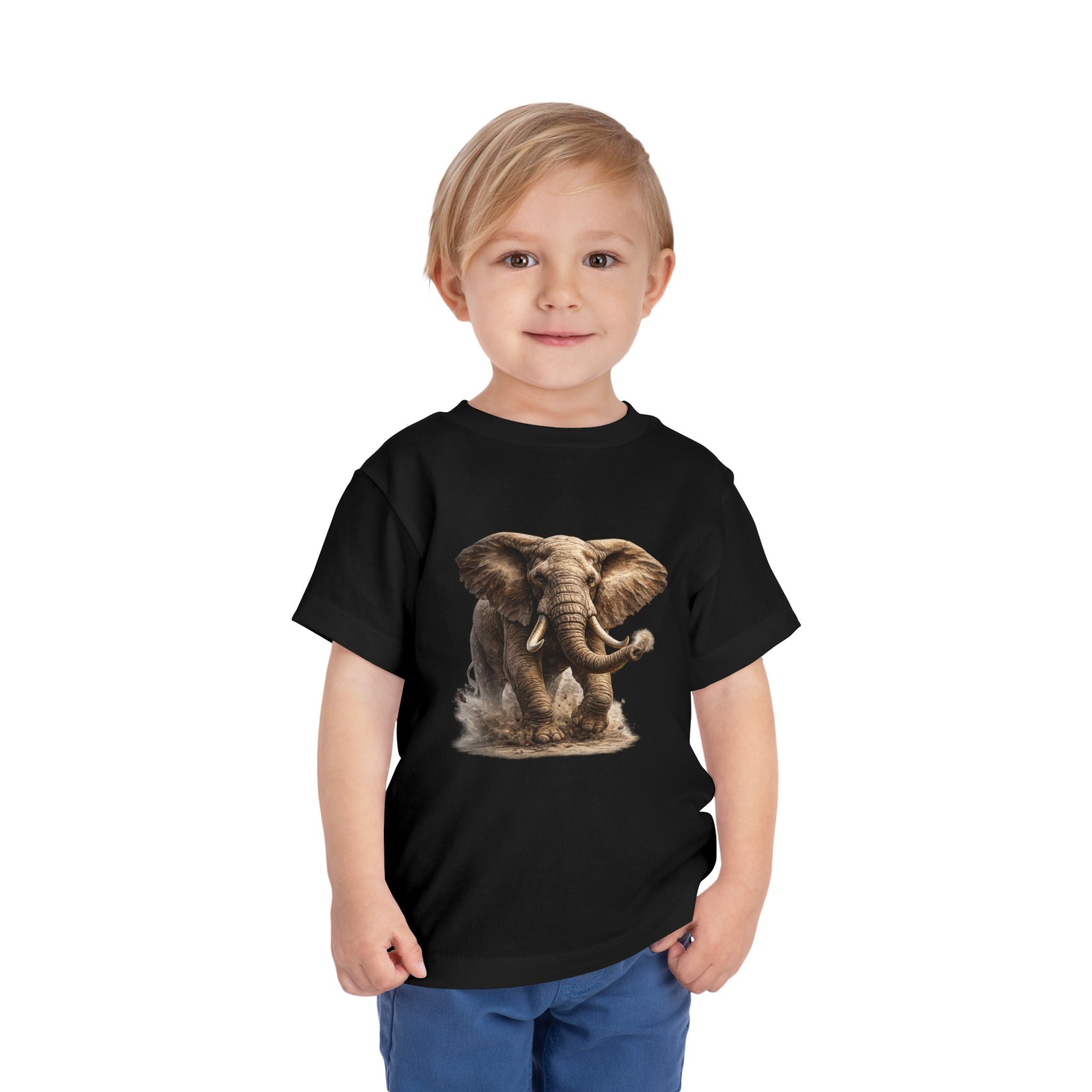 Toddler Elephant Tee - Realistic Baby Elephant Graphic Shirt for Kids