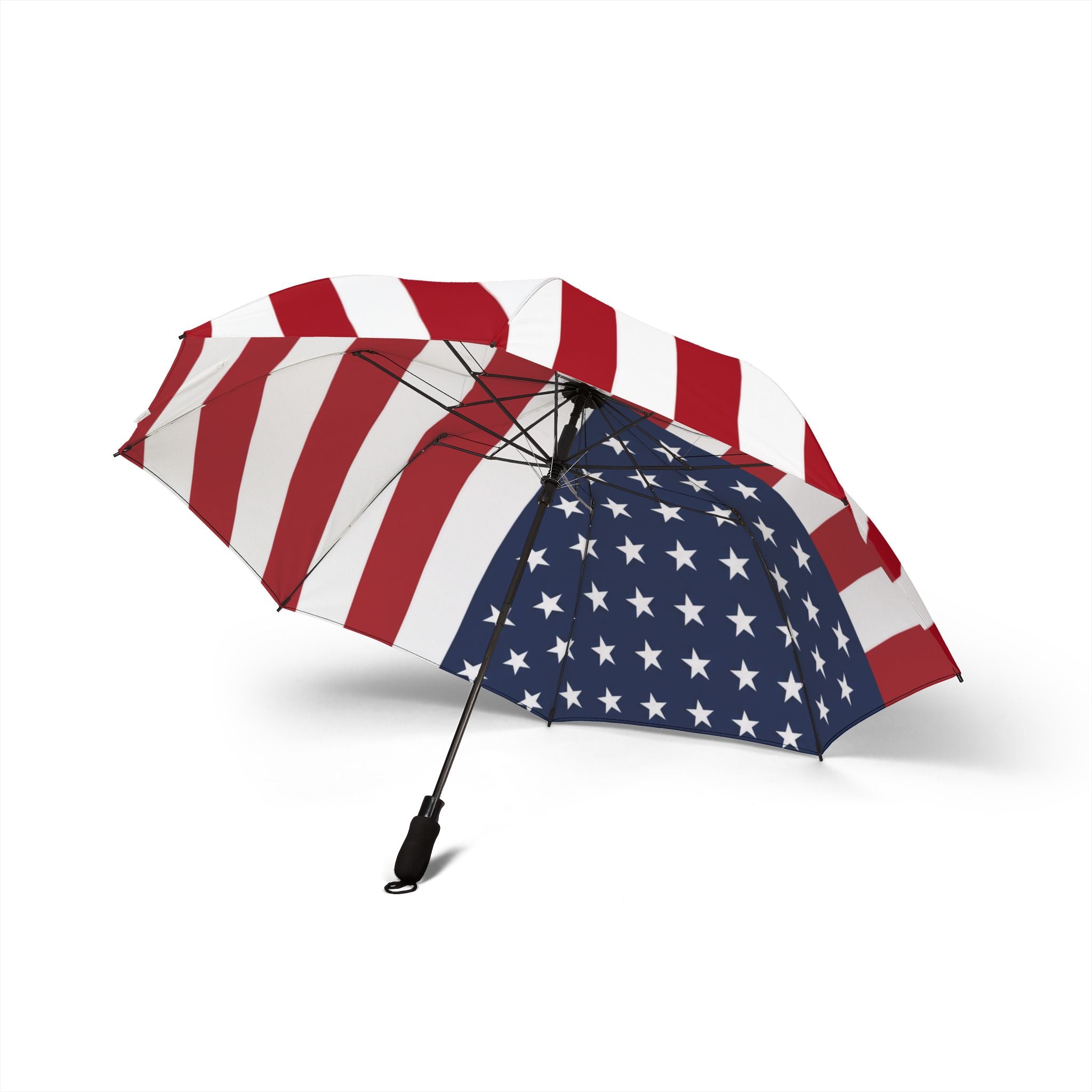 American Flag Foldable Umbrella — Patriotic Semi-Automatic Travel Umbrella