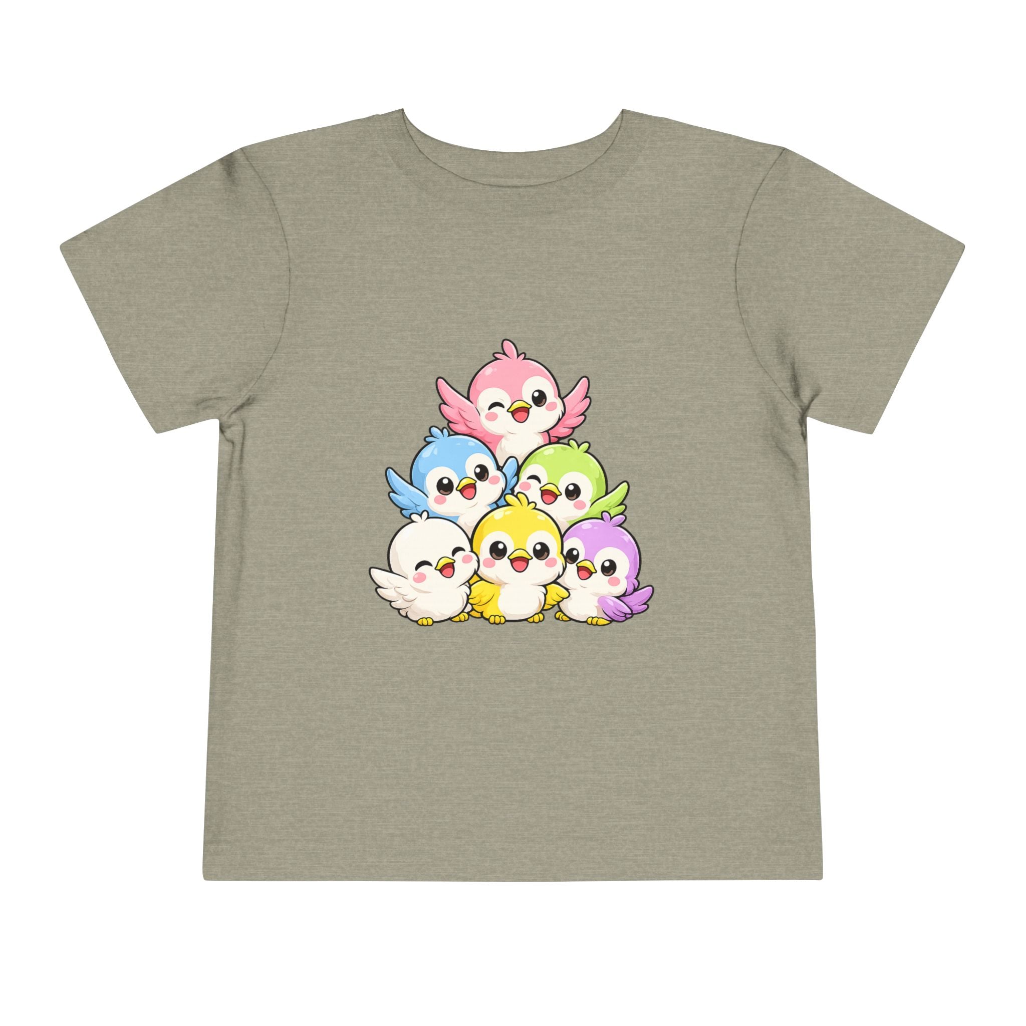 Toddler Tee — Cute Rainbow Baby Birds Graphic Shirt