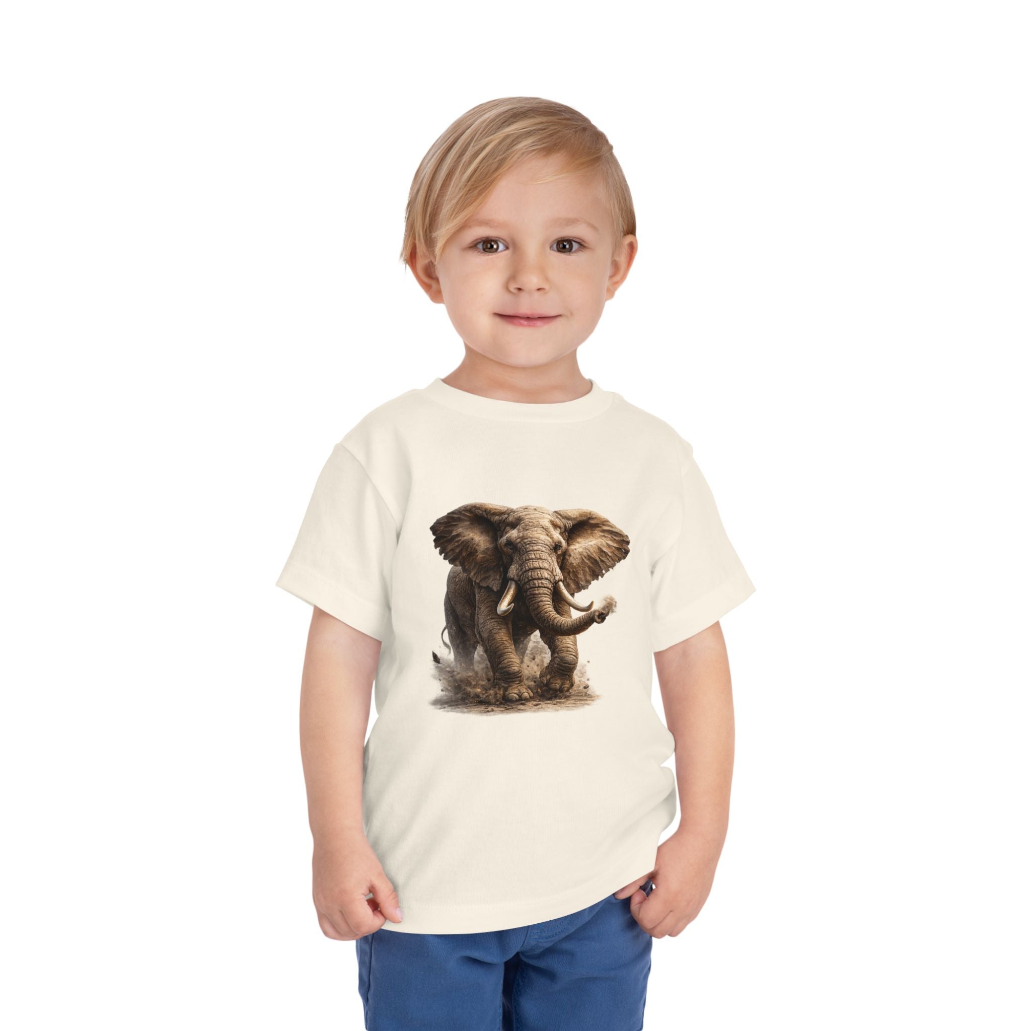 Toddler Elephant Tee - Realistic Baby Elephant Graphic Shirt for Kids