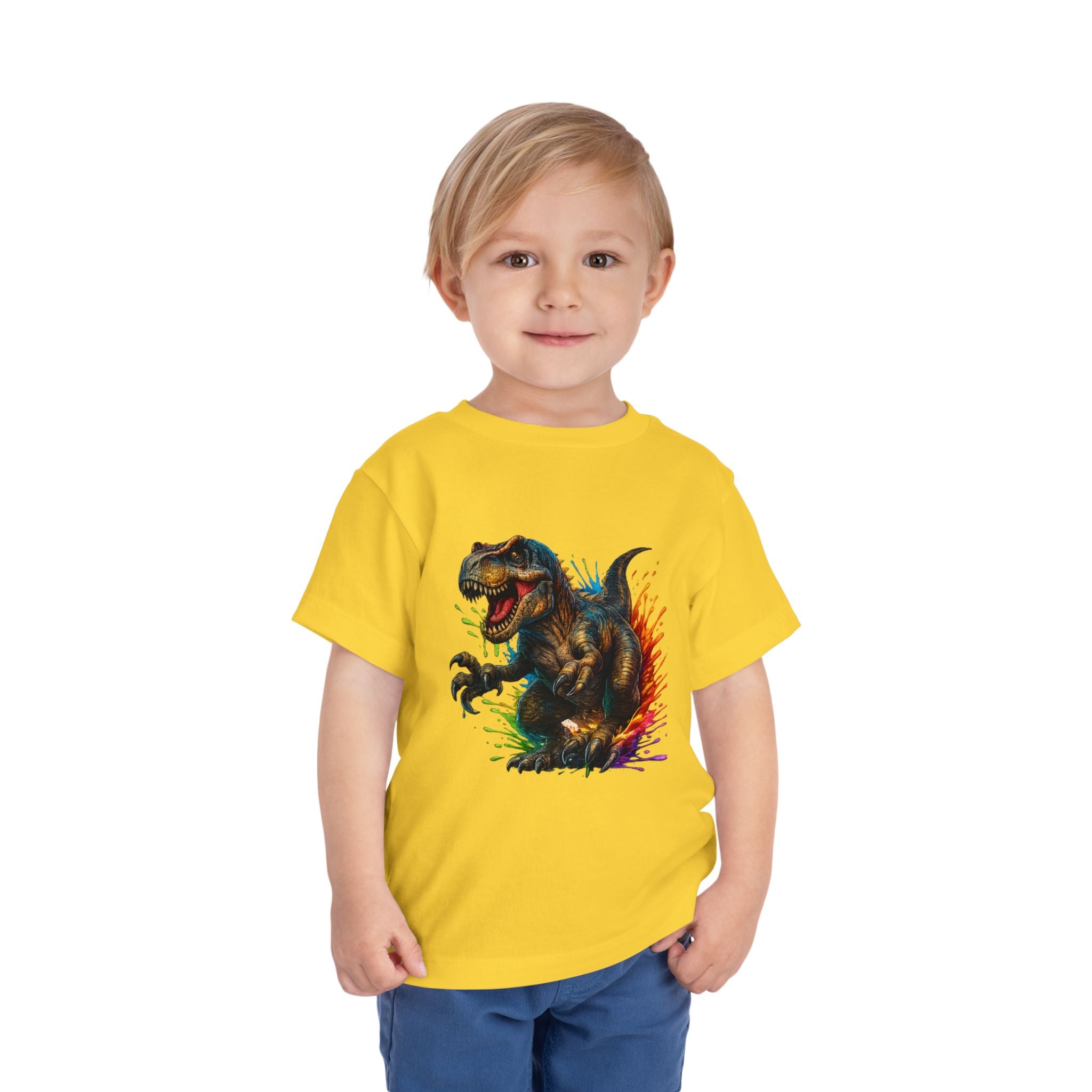 Toddler Tee — Colorful Roaring T-Rex Dino Graphic