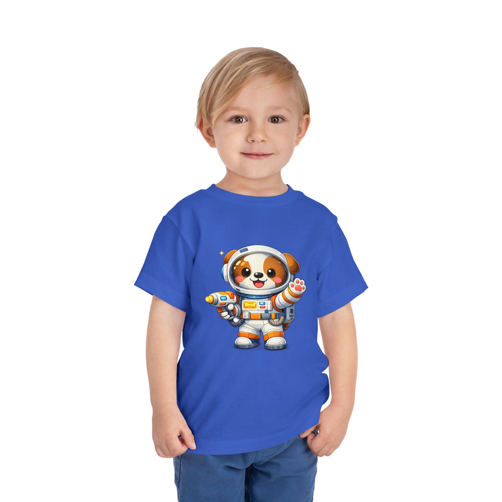 Toddler Astronaut Puppy Tee — Cute Space Dog Short Sleeve Shirt