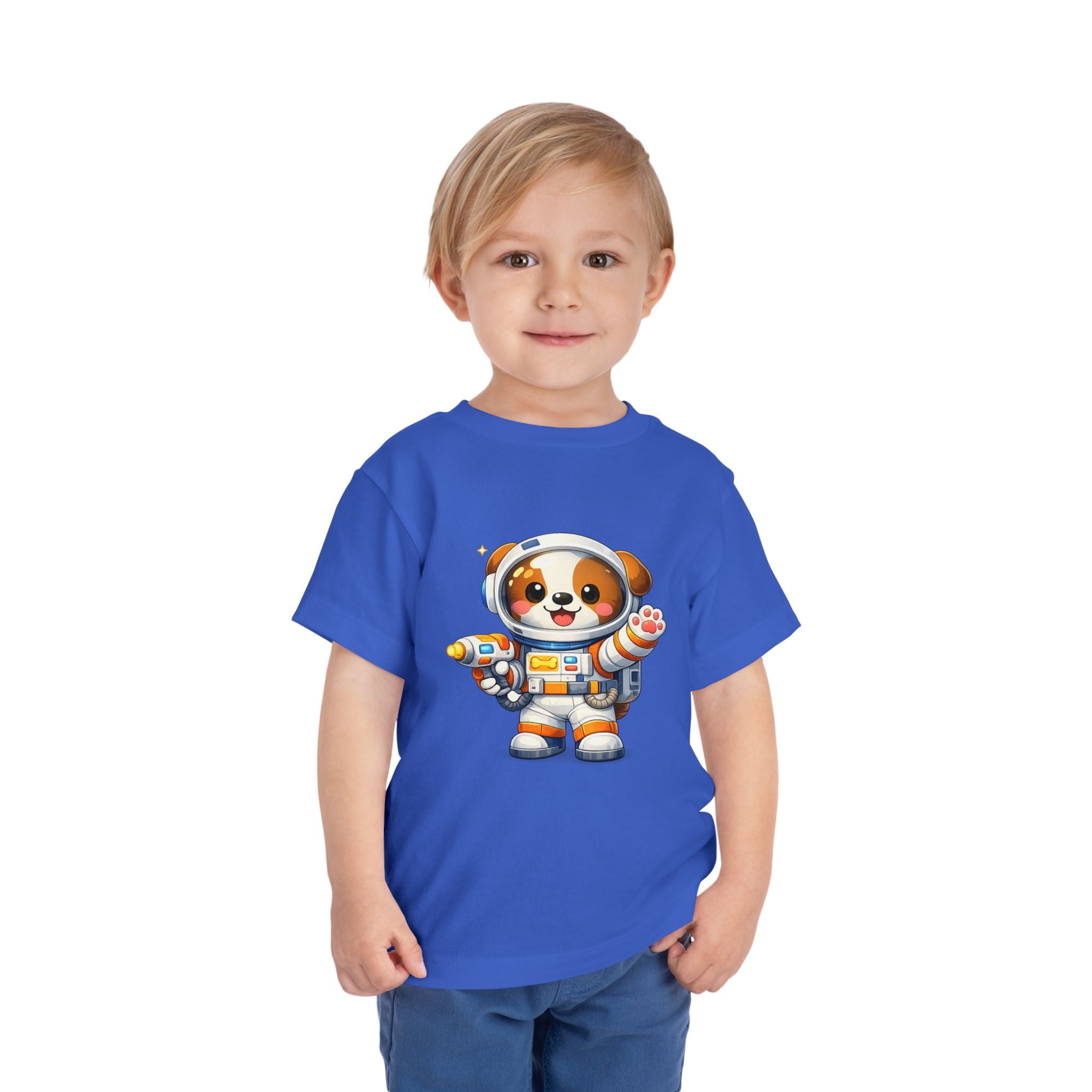 Toddler Astronaut Puppy Tee — Cute Space Dog Short Sleeve Shirt