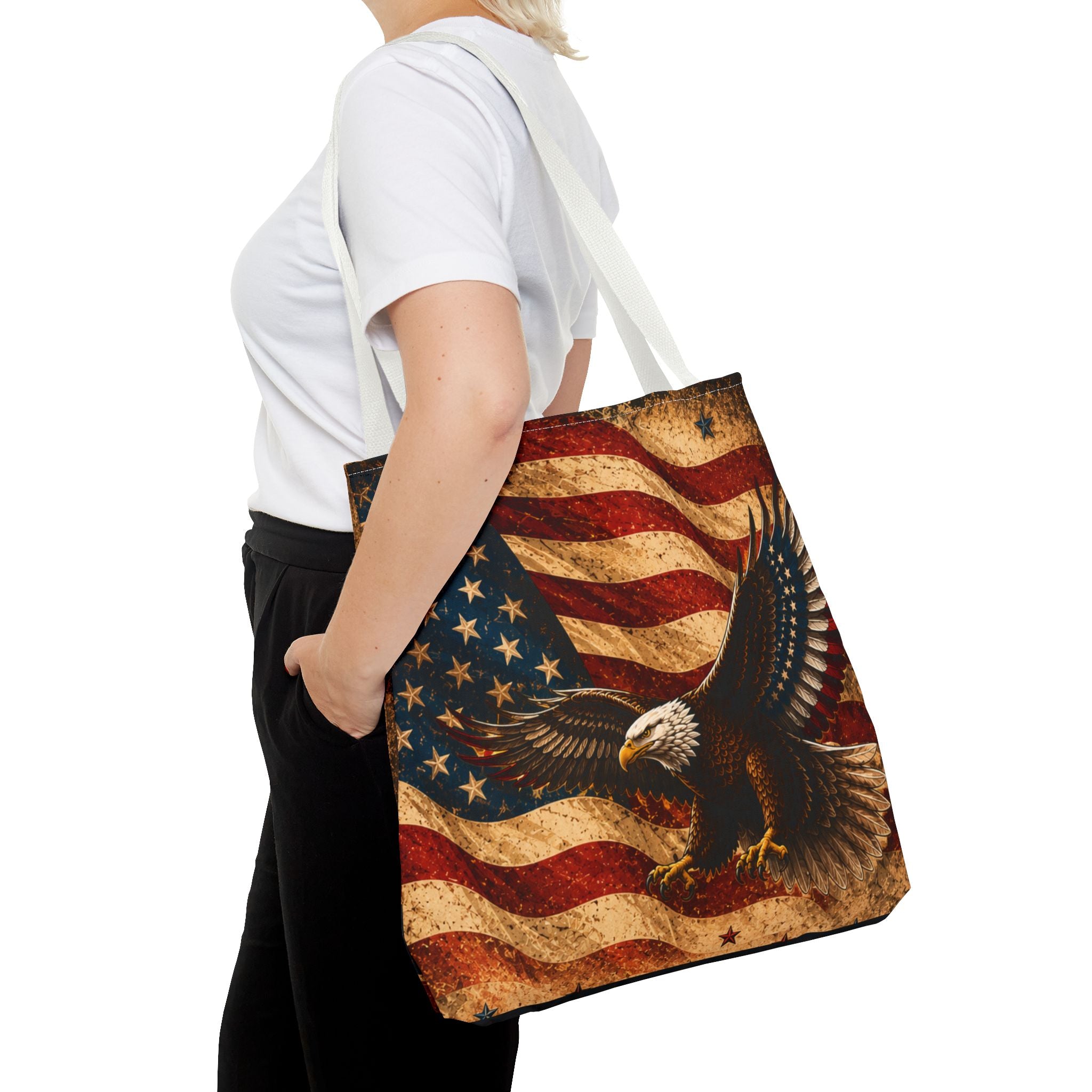 USA Flag Red Tote Bag — Vintage America Tote