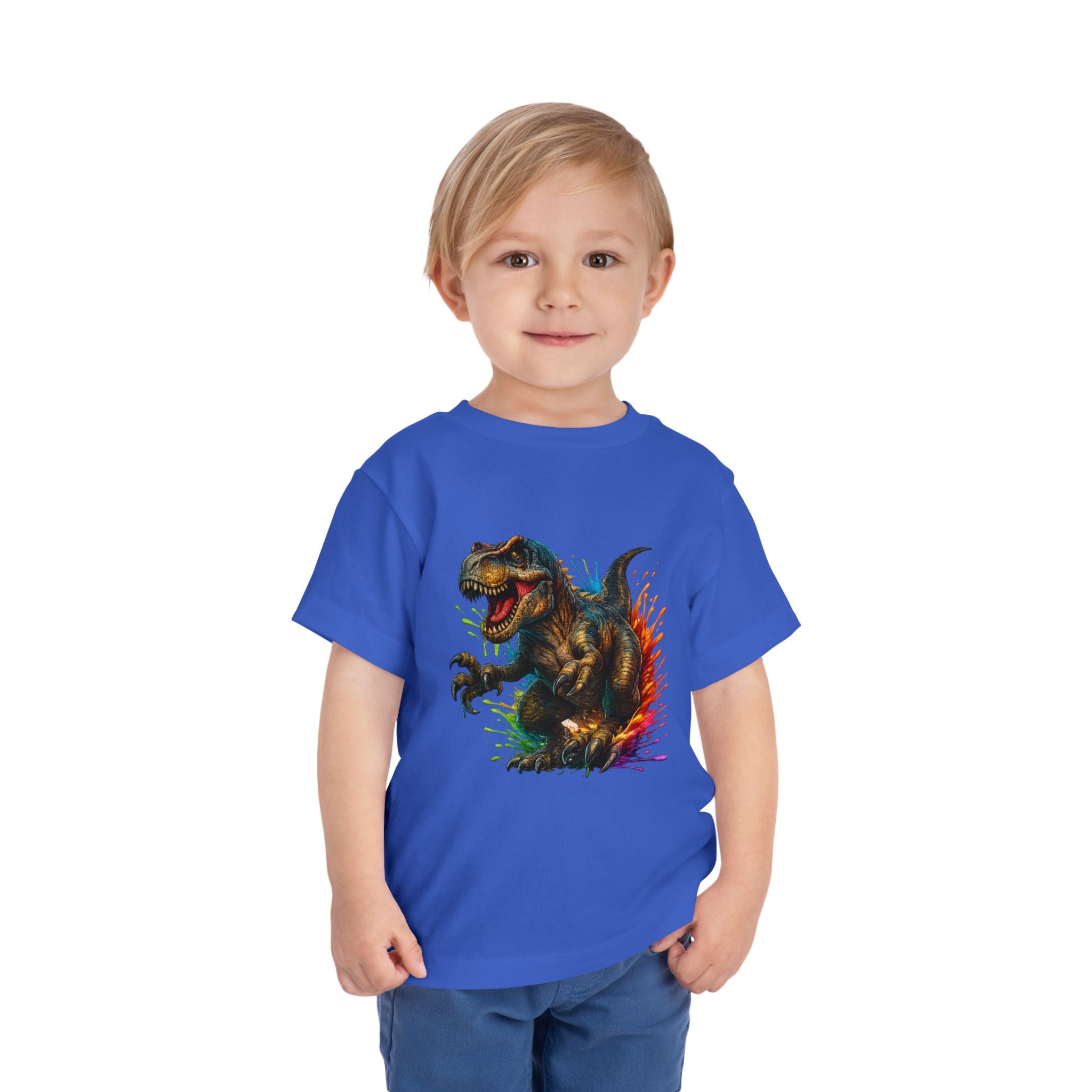 Toddler Tee — Colorful Roaring T-Rex Dino Graphic
