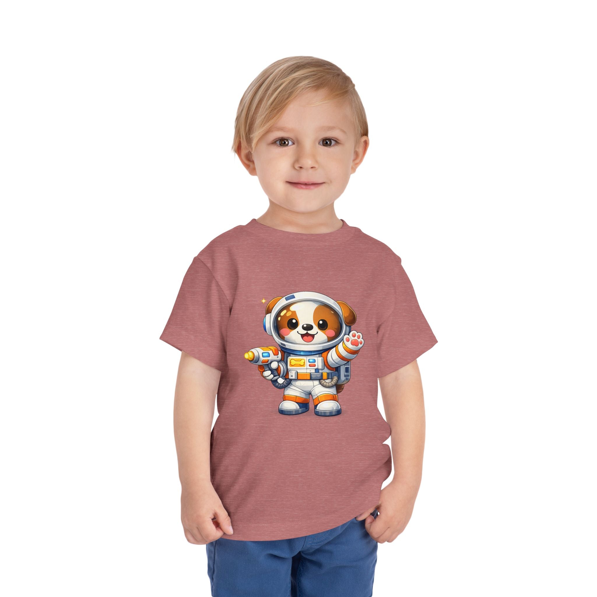Toddler Astronaut Puppy Tee — Cute Space Dog Short Sleeve Shirt