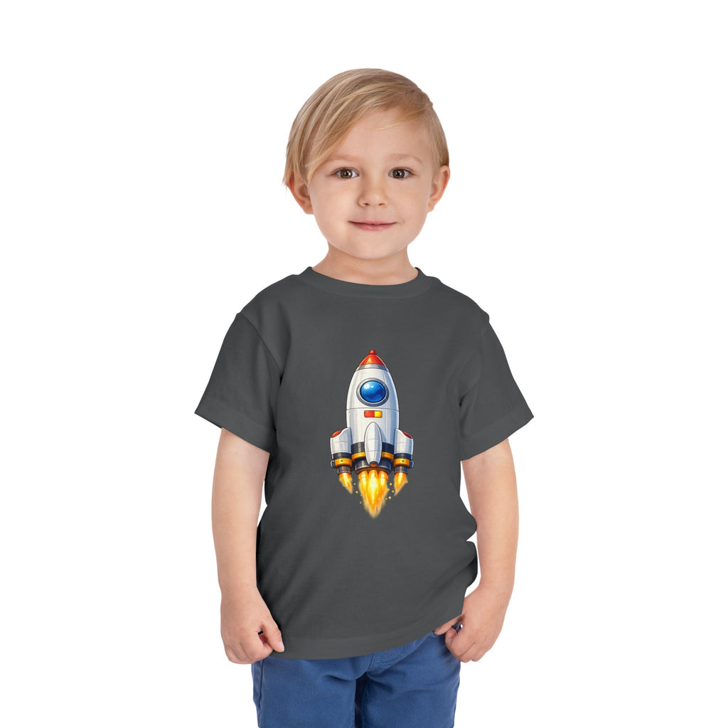 Toddler Rocket Tee - Cute Space Rocket Graphic Shirt for Kids