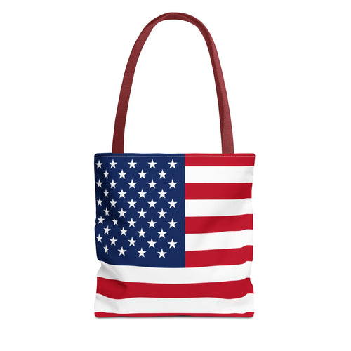 American Flag Tote Bag — Patriotic Stars & Stripes All-Over Print