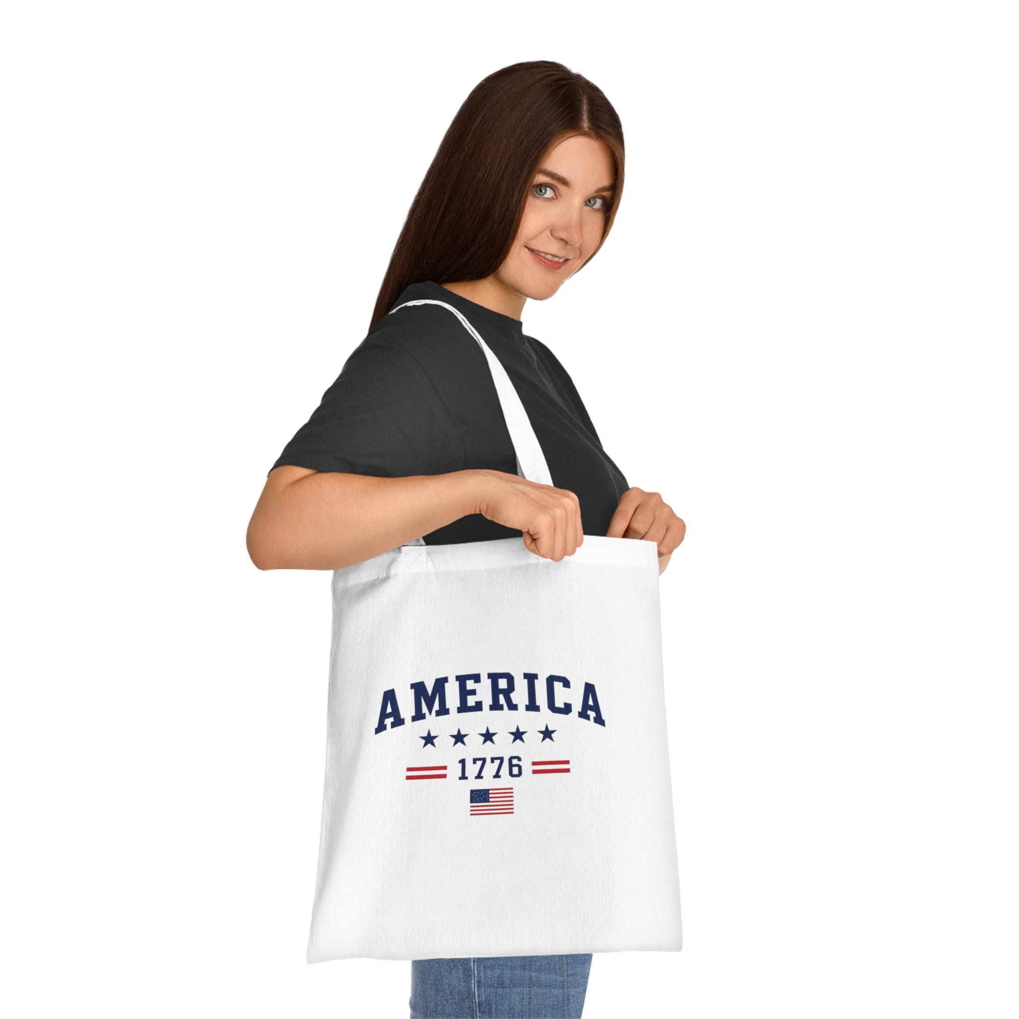 USA Cotton Tote Bag – Patriotic American 1776 Flag