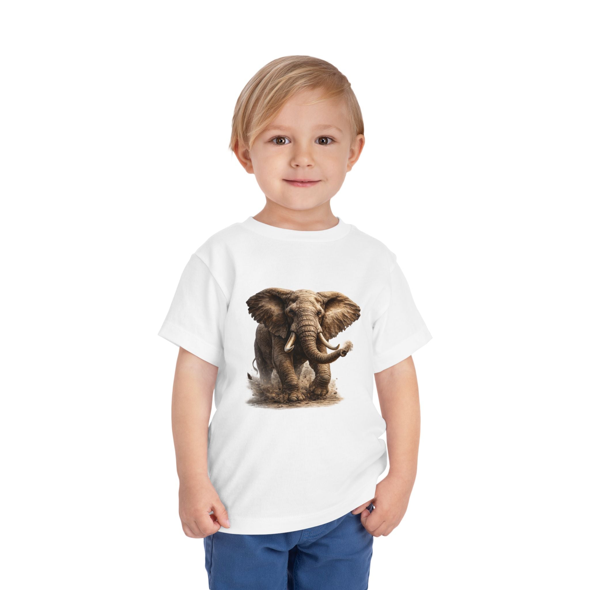 Toddler Elephant Tee - Realistic Baby Elephant Graphic Shirt for Kids