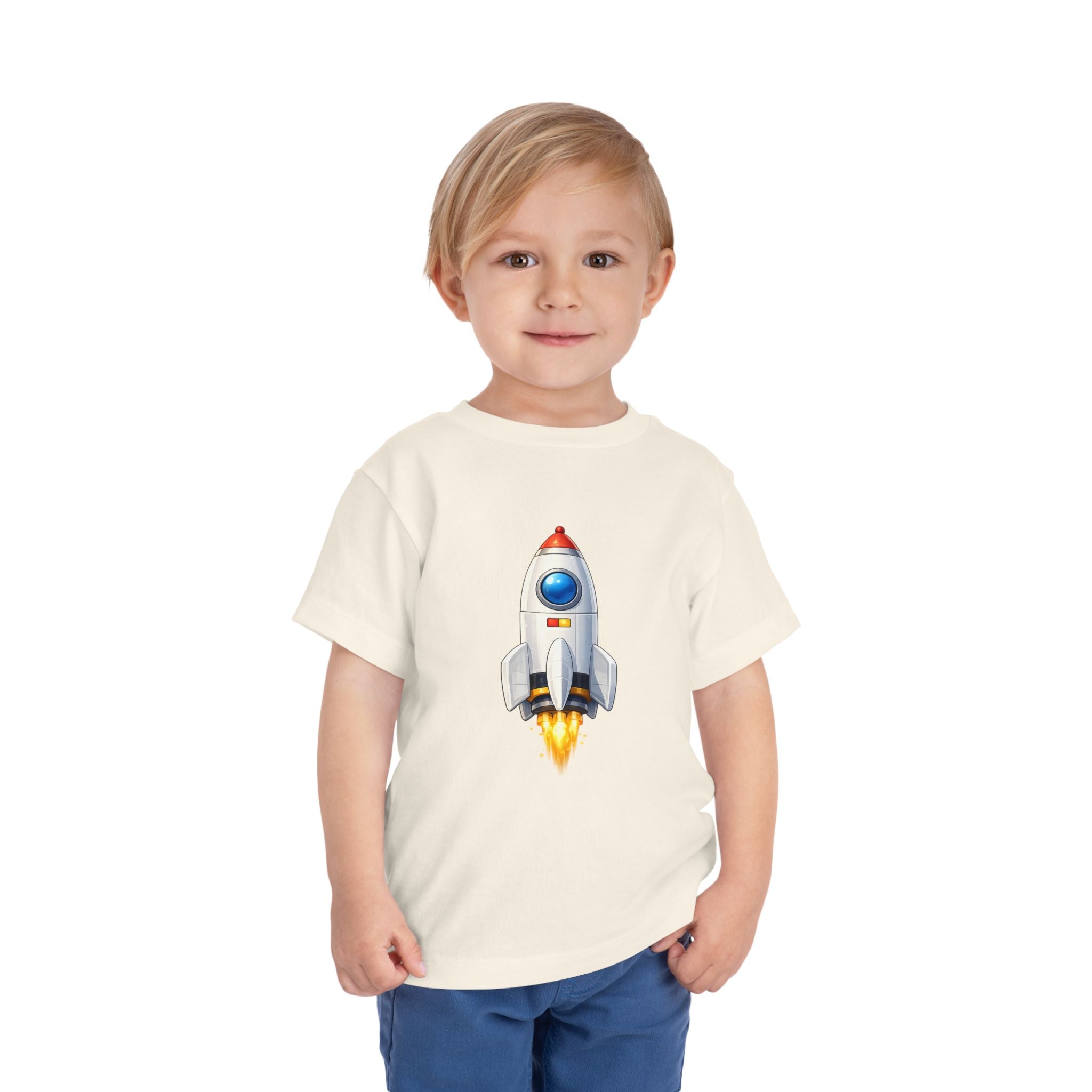 Toddler Rocket Tee — Cute Space Rocket Graphic Short Sleeve Shirt for Kids