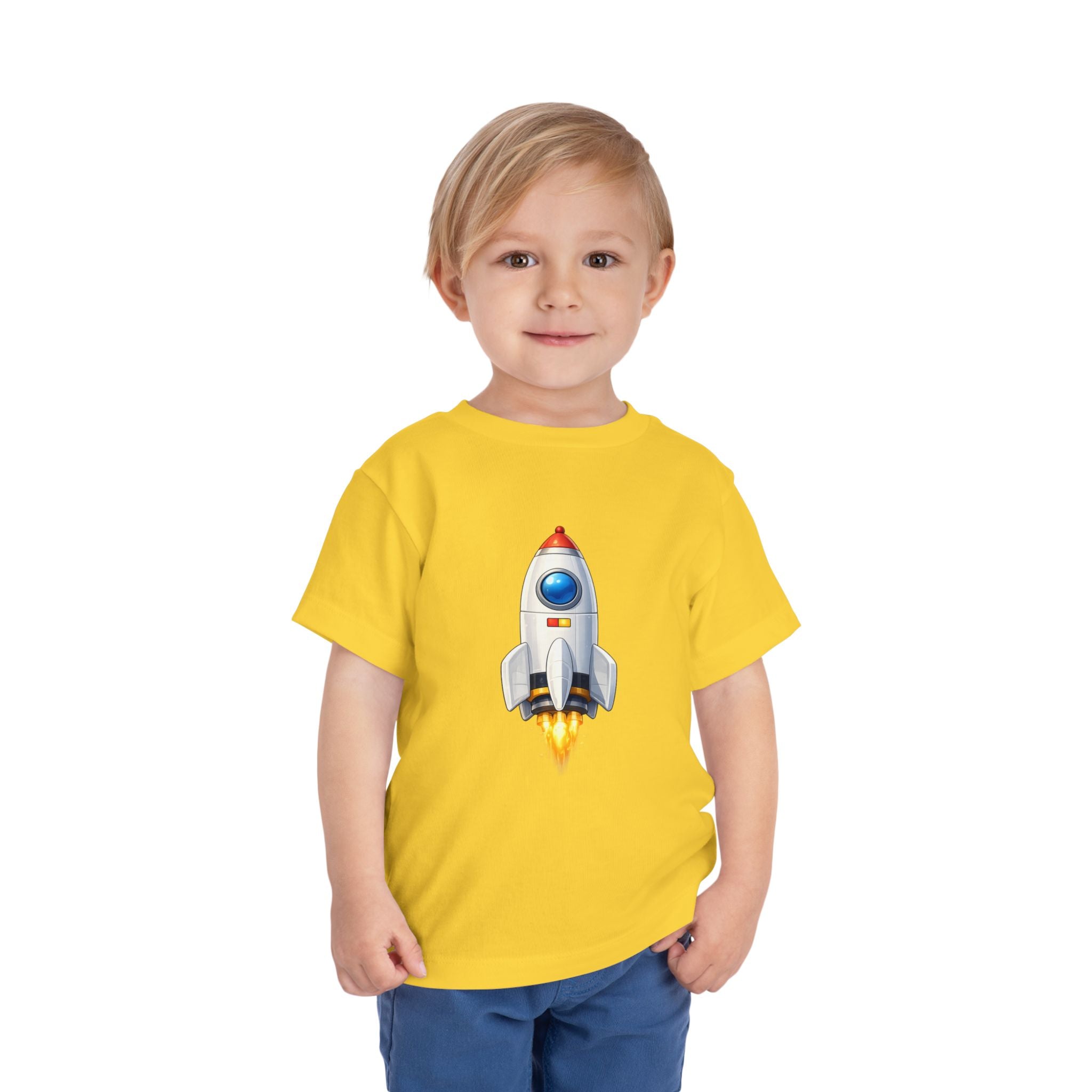 Toddler Rocket Tee — Cute Space Rocket Graphic Short Sleeve Shirt for Kids