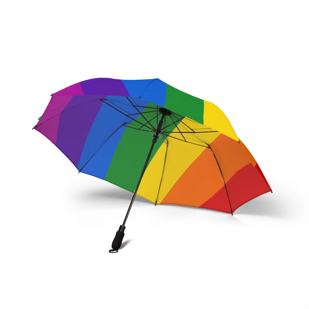 Rainbow Stripe Foldable Umbrella — Compact Semi‑Automatic Travel Umbrella