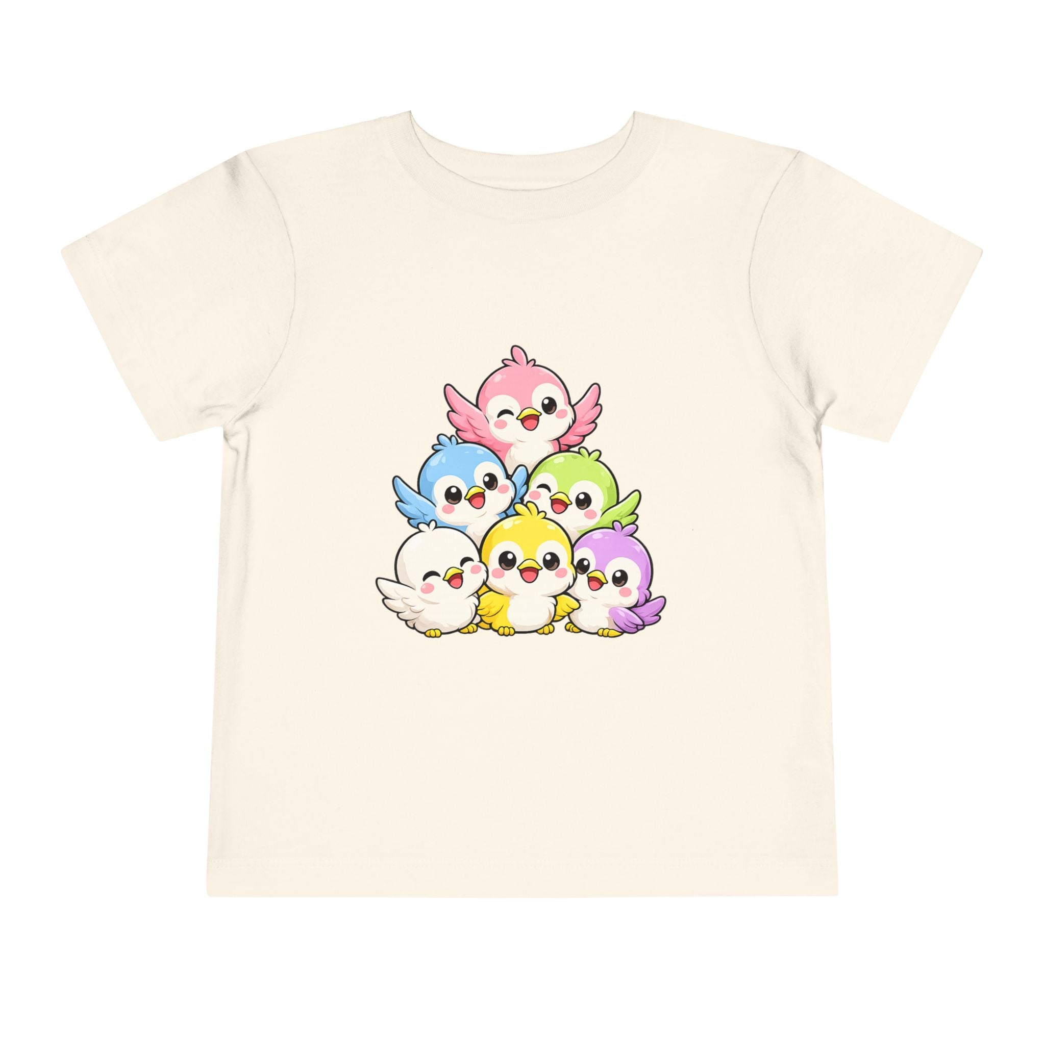 Toddler Tee — Cute Rainbow Baby Birds Graphic Shirt