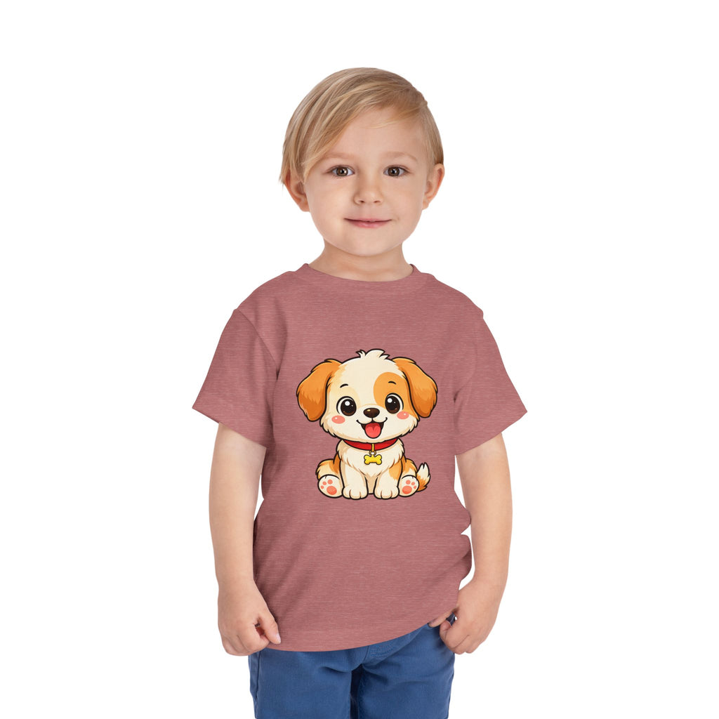 Puppy Toddler Tee – Adorable Cartoon Dog Graphic Shirt for Kids