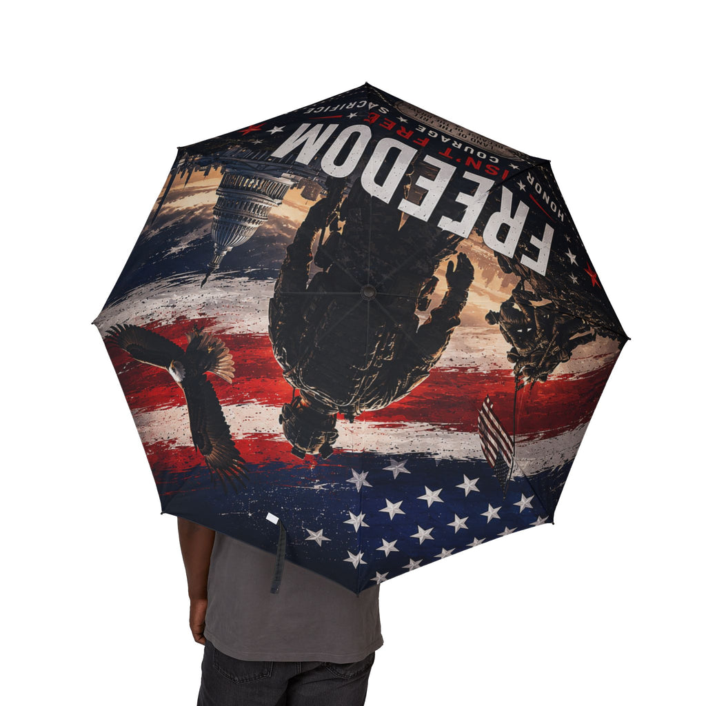 Freedom Isn't Free Foldable Umbrella — Patriotic Veteran Tribute