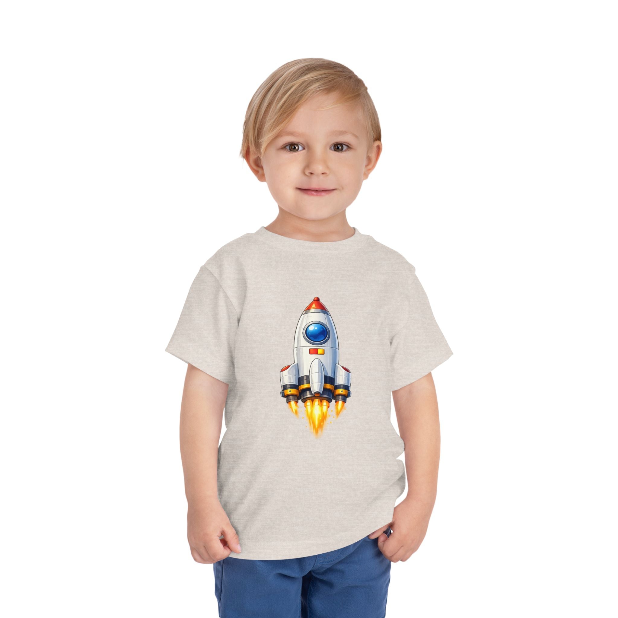 Toddler Rocket Tee - Cute Space Rocket Graphic Shirt for Kids