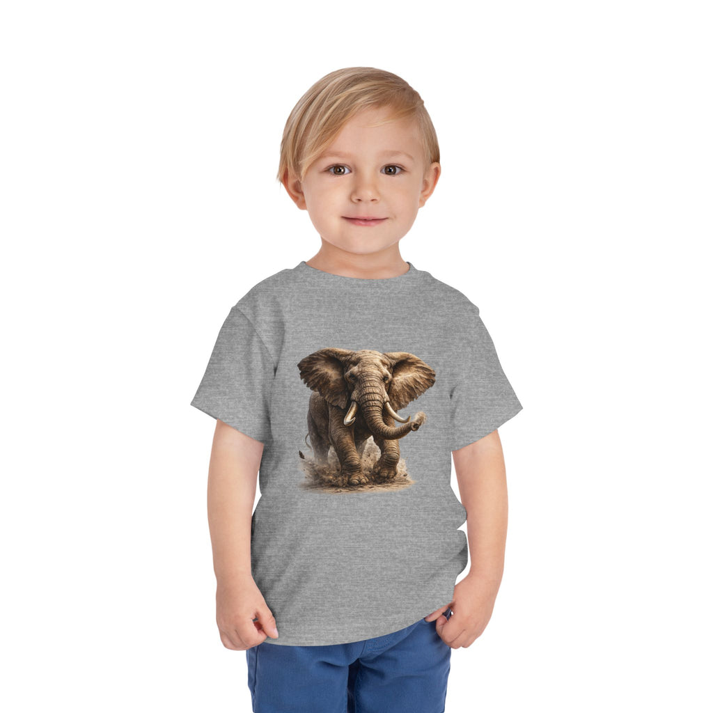 Toddler Elephant Tee - Realistic Baby Elephant Graphic Shirt for Kids
