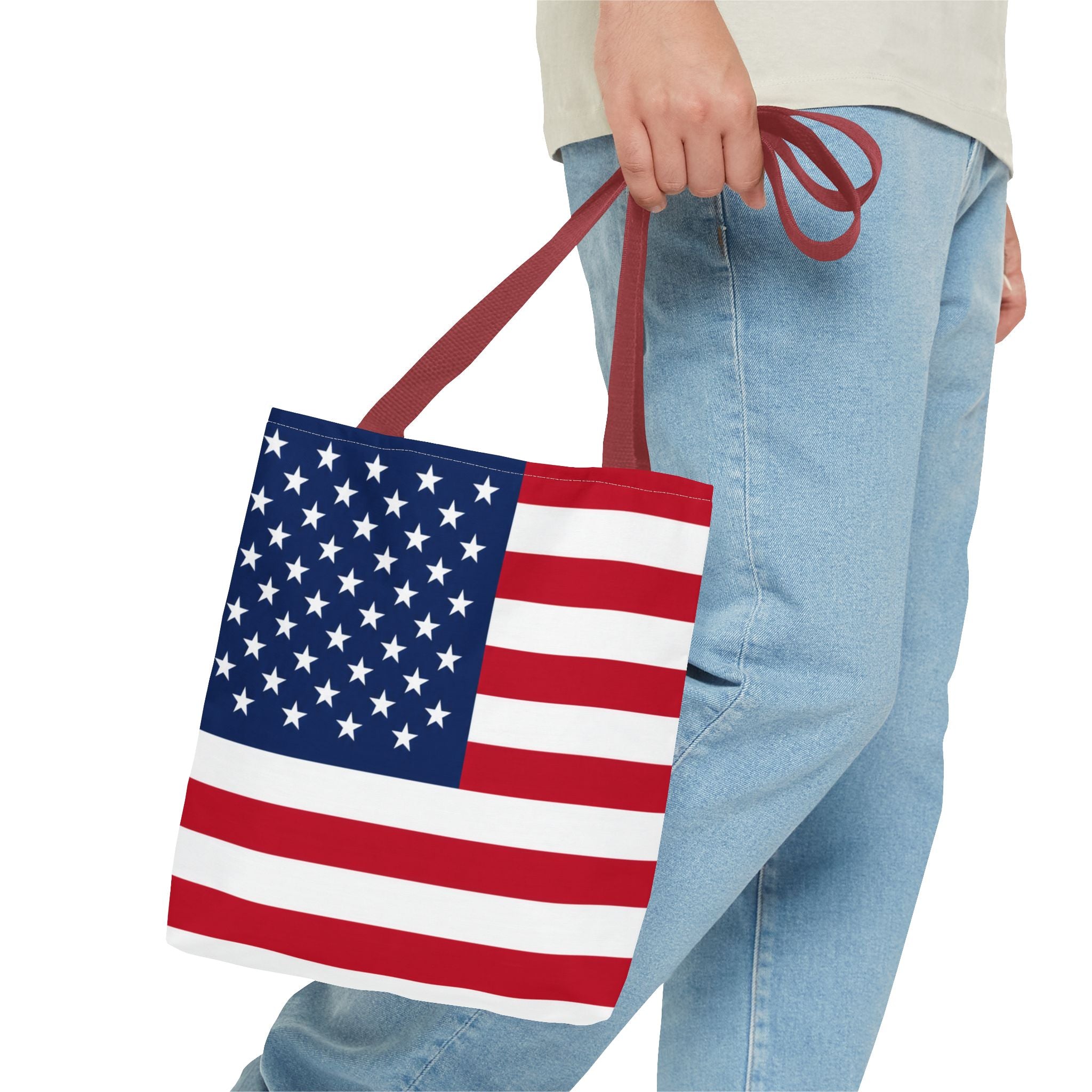 American Flag Tote Bag — Patriotic Stars & Stripes All-Over Print