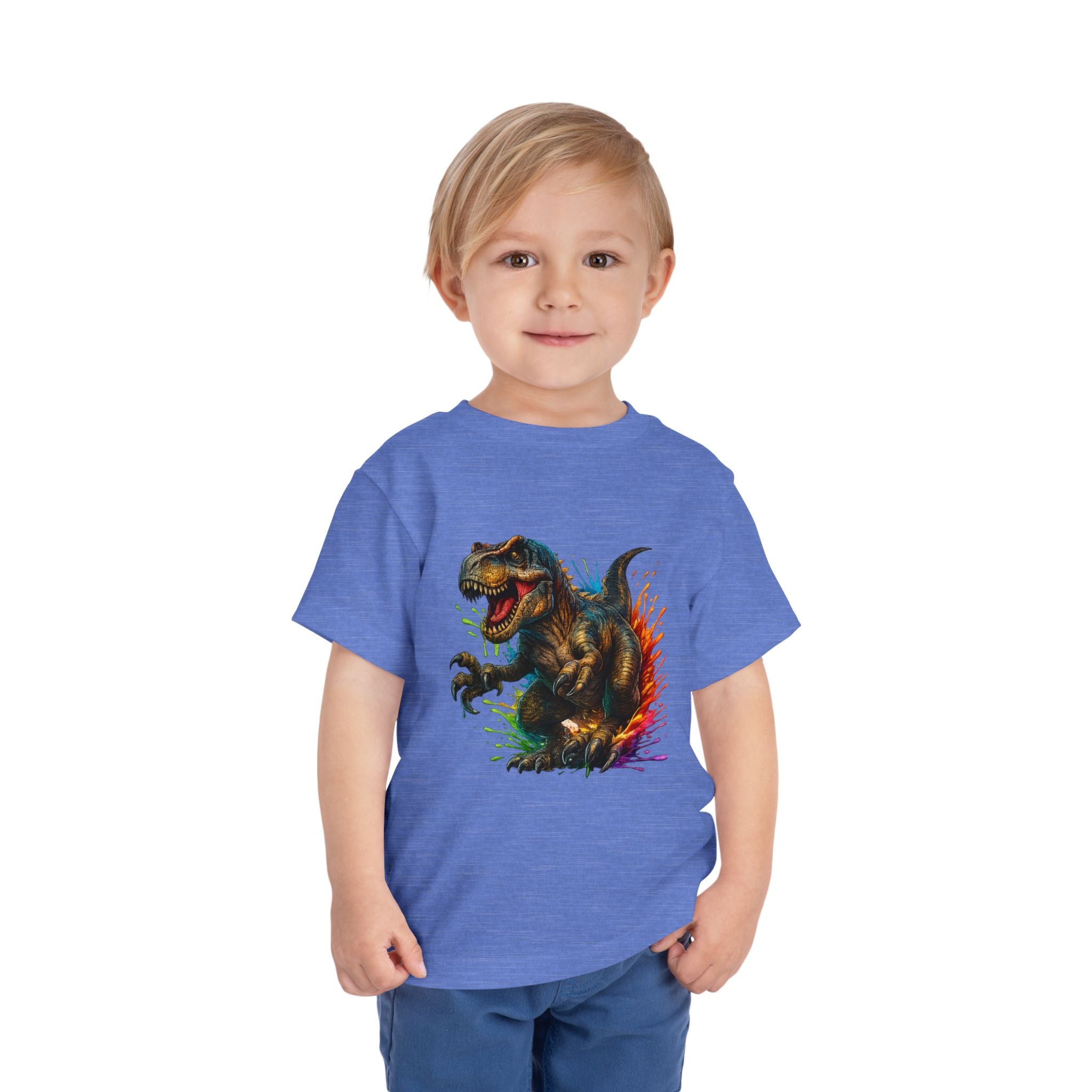 Toddler Tee — Colorful Roaring T-Rex Dino Graphic