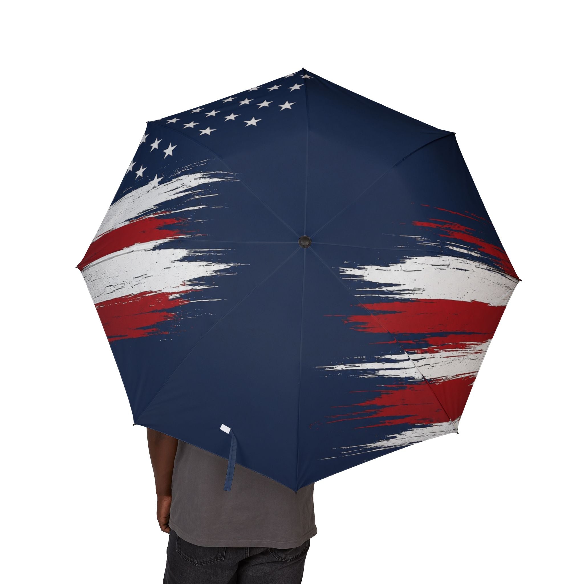 American Flag Foldable Umbrella — Patriotic Semi-Automatic Compact Umbrella