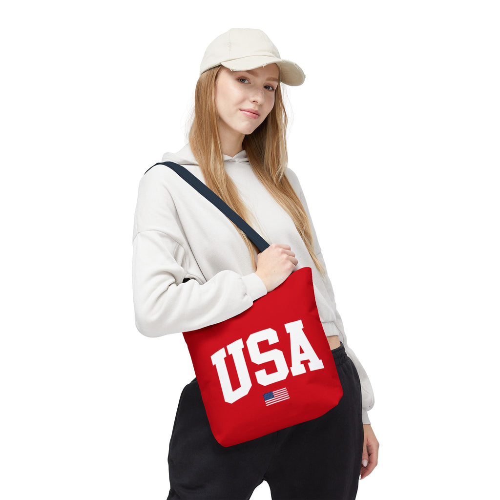 USA Flag Red Tote Bag — Patriotic American Flag