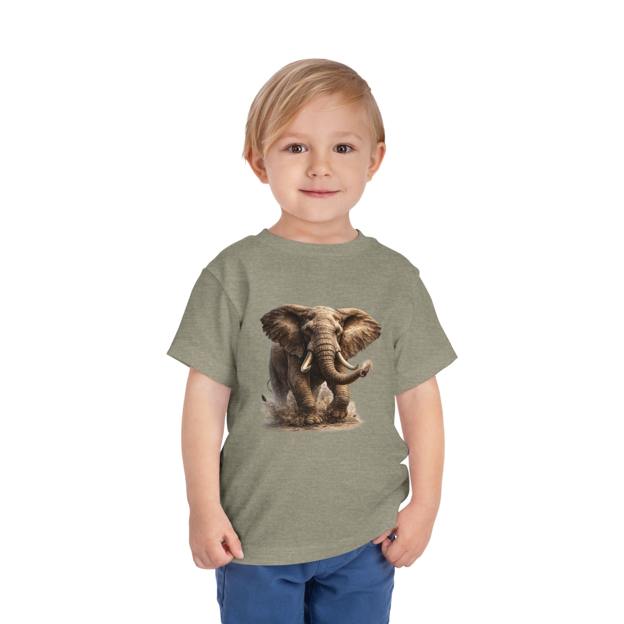 Toddler Elephant Tee - Realistic Baby Elephant Graphic Shirt for Kids