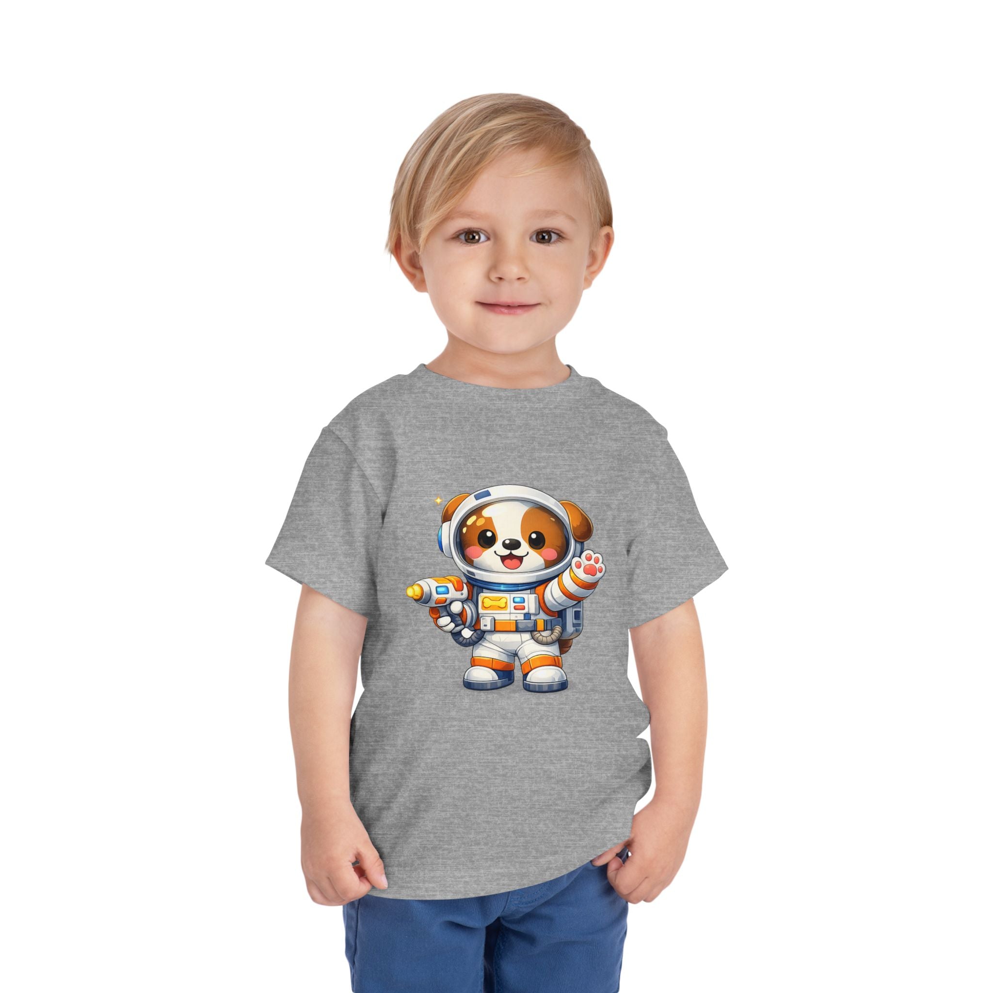 Toddler Astronaut Puppy Tee — Cute Space Dog Short Sleeve Shirt