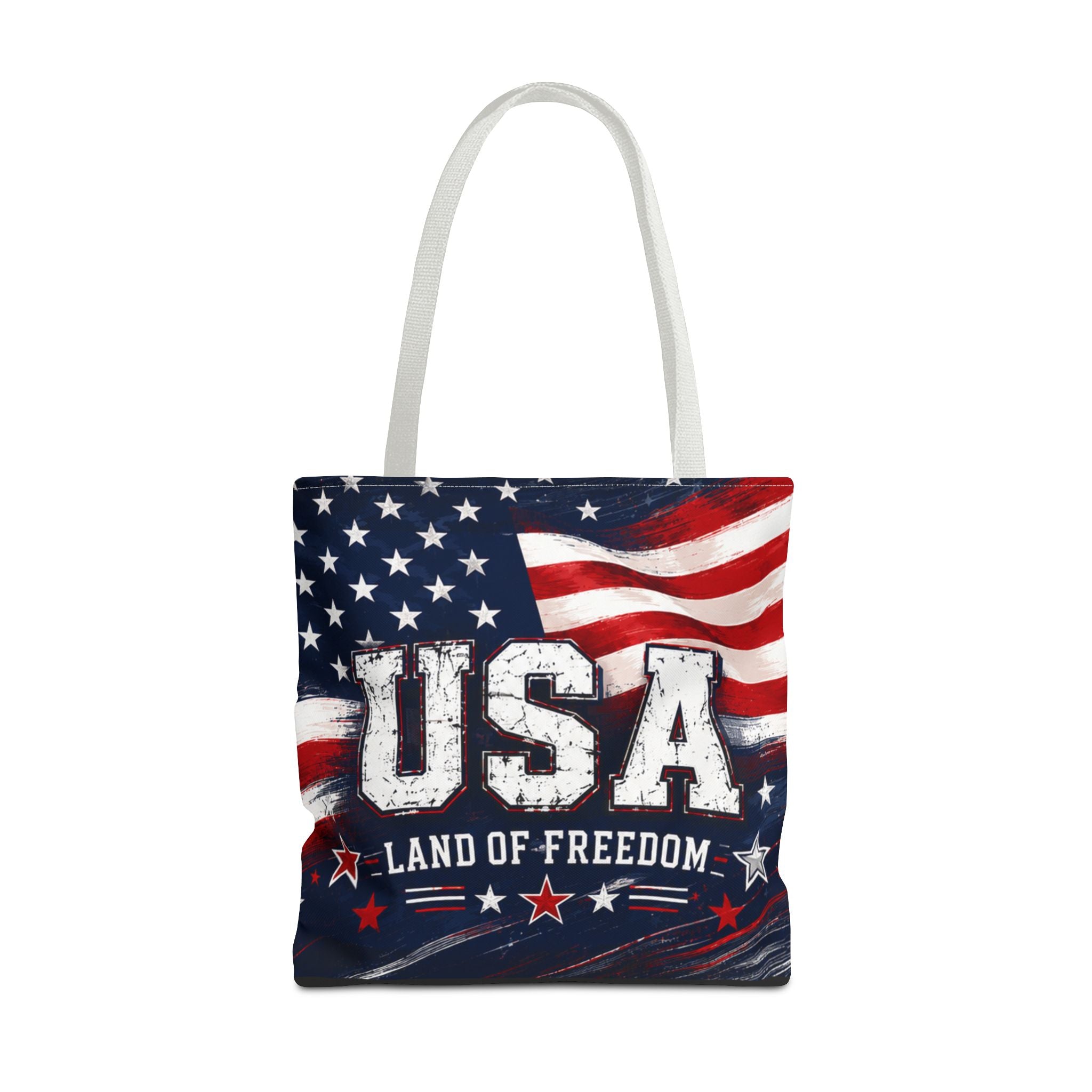 Land of the Free Canvas Tote Bag | Patriotic USA Tote | American Flag Gift