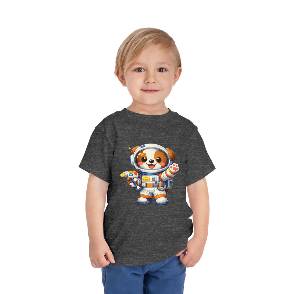 Toddler Astronaut Puppy Tee — Cute Space Dog Short Sleeve Shirt