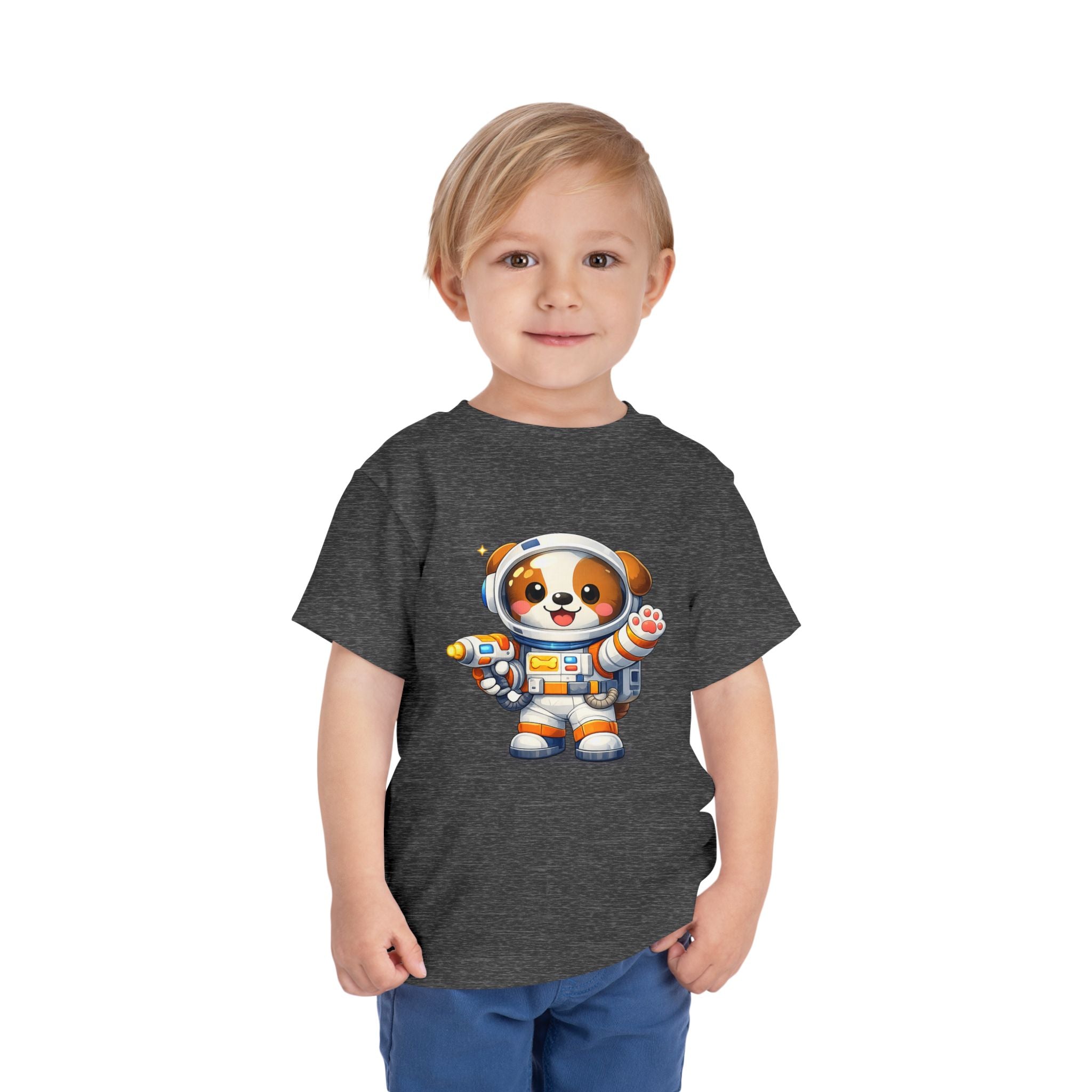Toddler Astronaut Puppy Tee — Cute Space Dog Short Sleeve Shirt