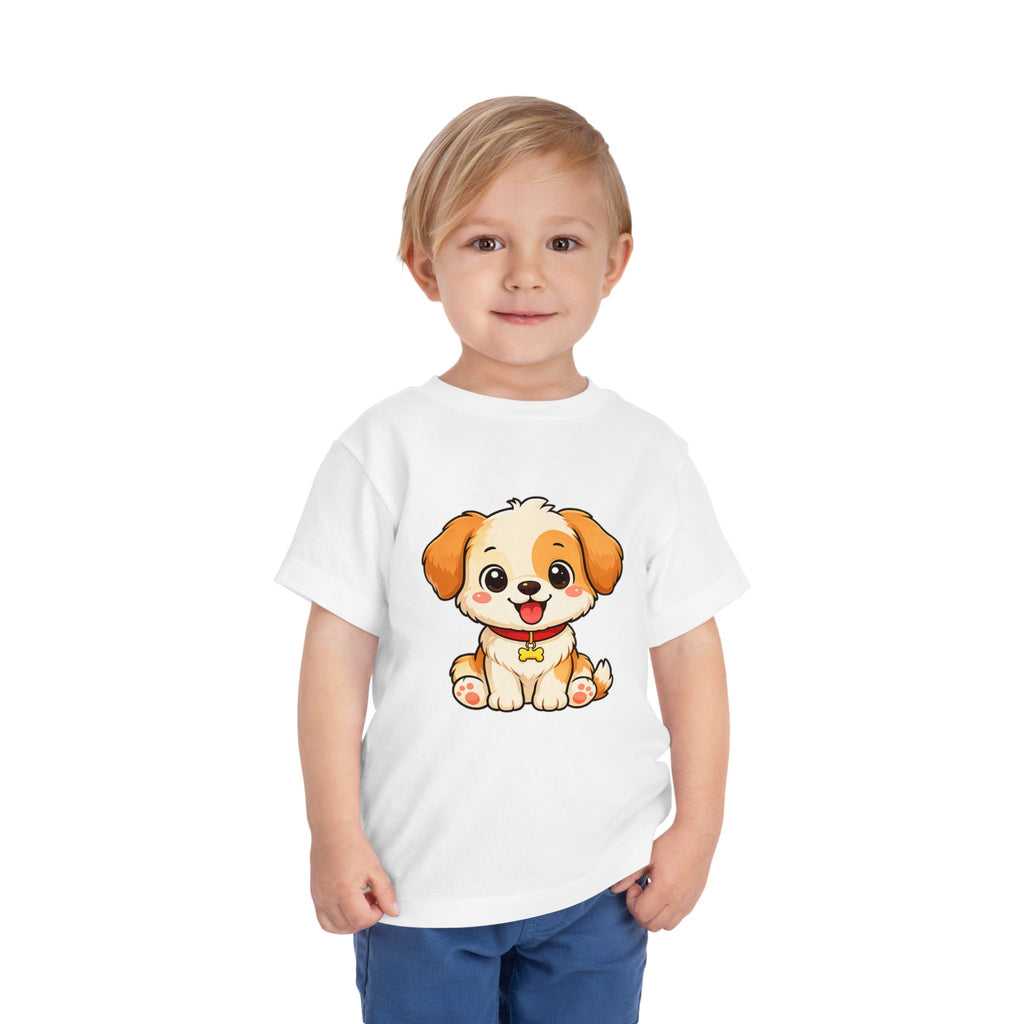 Puppy Toddler Tee – Adorable Cartoon Dog Graphic Shirt for Kids