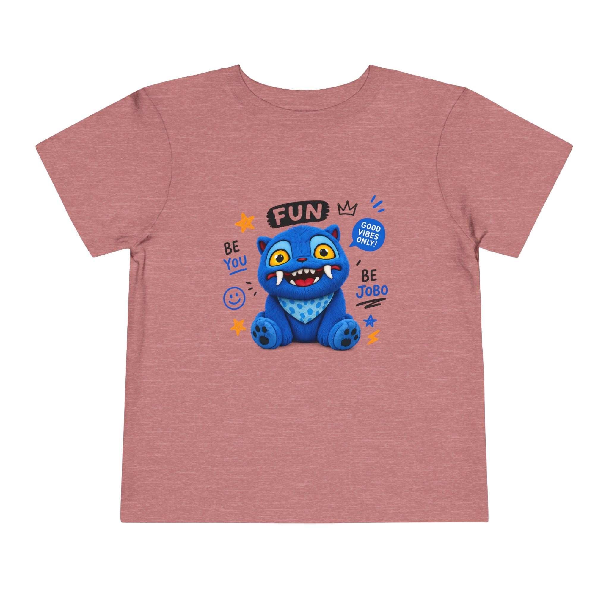 Fun Blue Monster Toddler Tee — "Be You Be Jobo" Graphic Shirt