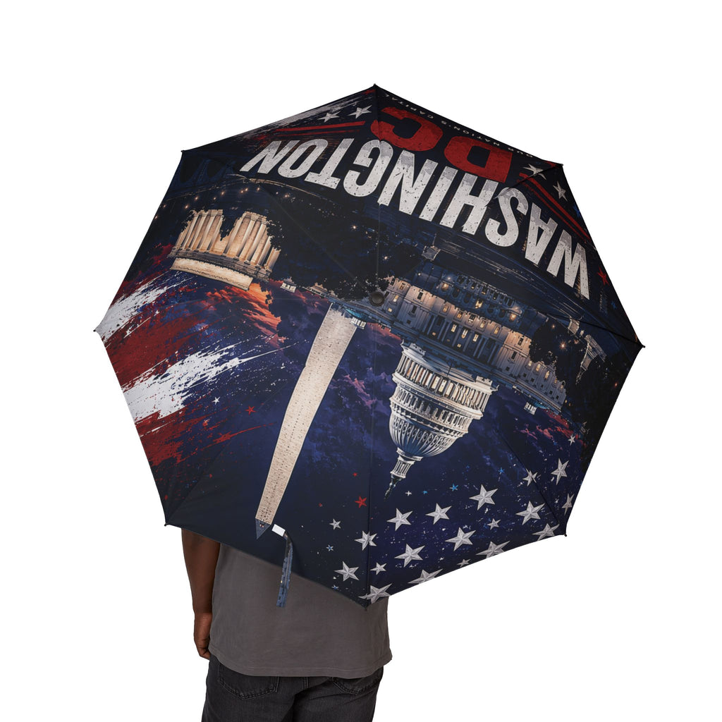 Washington DC Foldable Umbrella – Capitol & Stars Compact Travel Umbrella