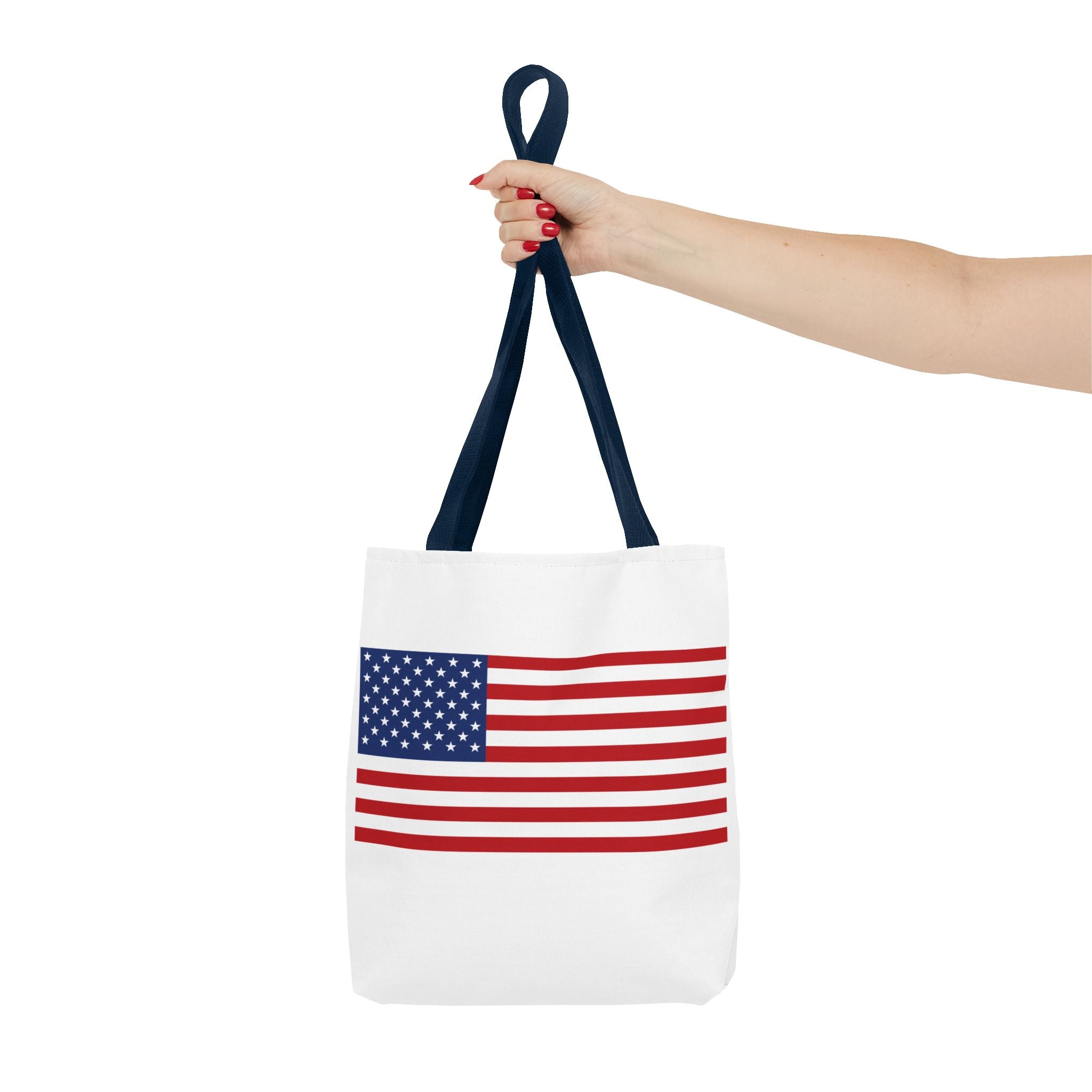 American Flag Canvas Tote | USA Patriotic Tote Bag | Reusable Grocery Bag | Beach & Travel Tote | Fourth of July Gift