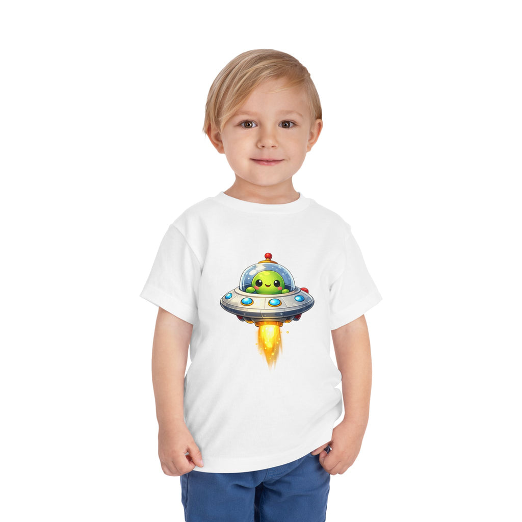 Toddler Tee — Cute Alien UFO Rocket Ship Shirt for Kids