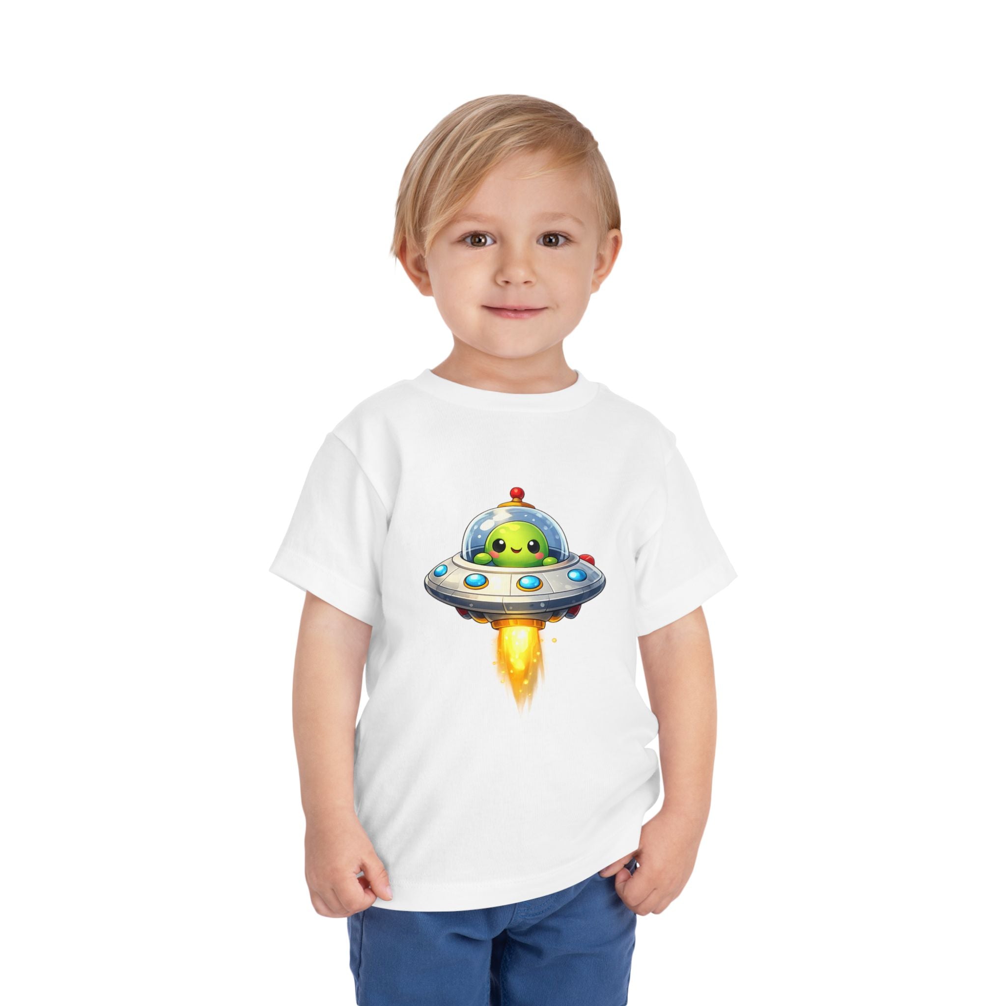 Toddler Tee — Cute Alien UFO Rocket Ship Shirt for Kids