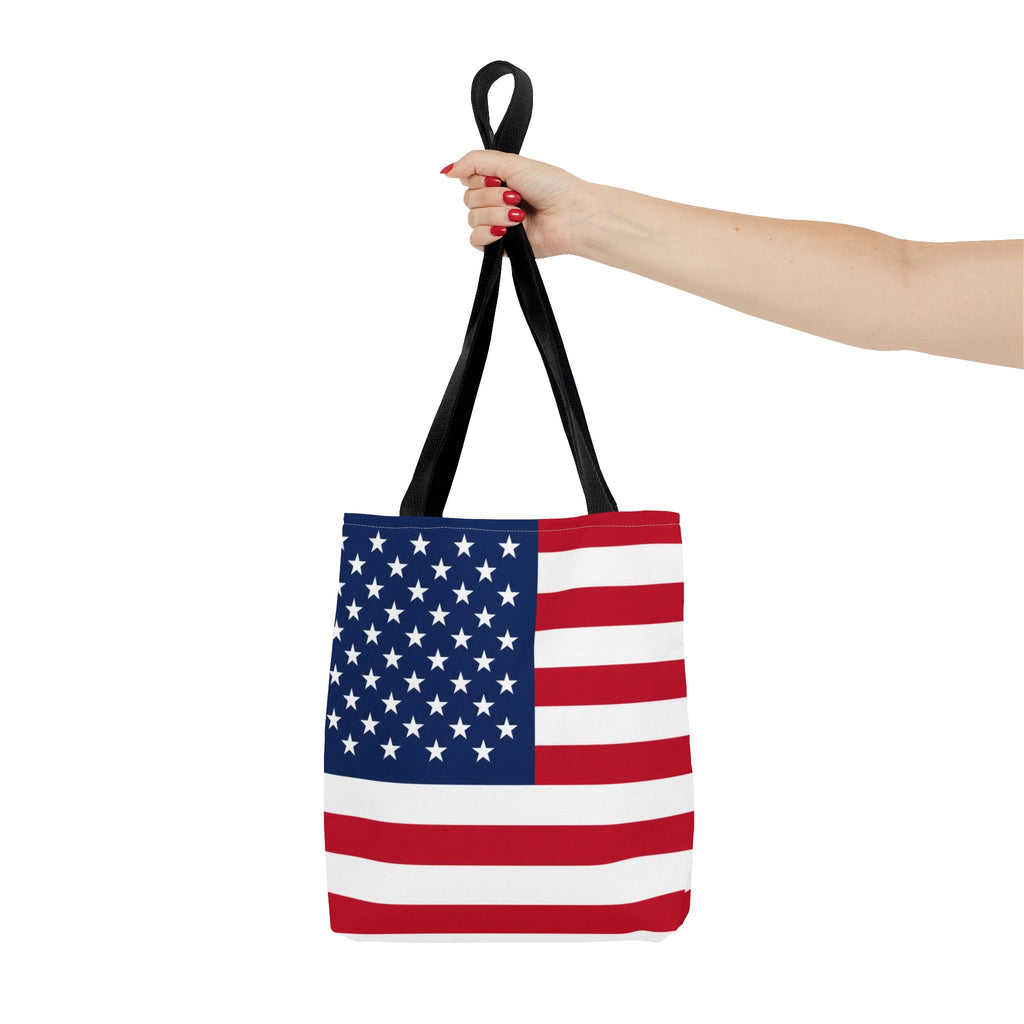 American Flag Tote Bag — Patriotic Stars & Stripes All-Over Print