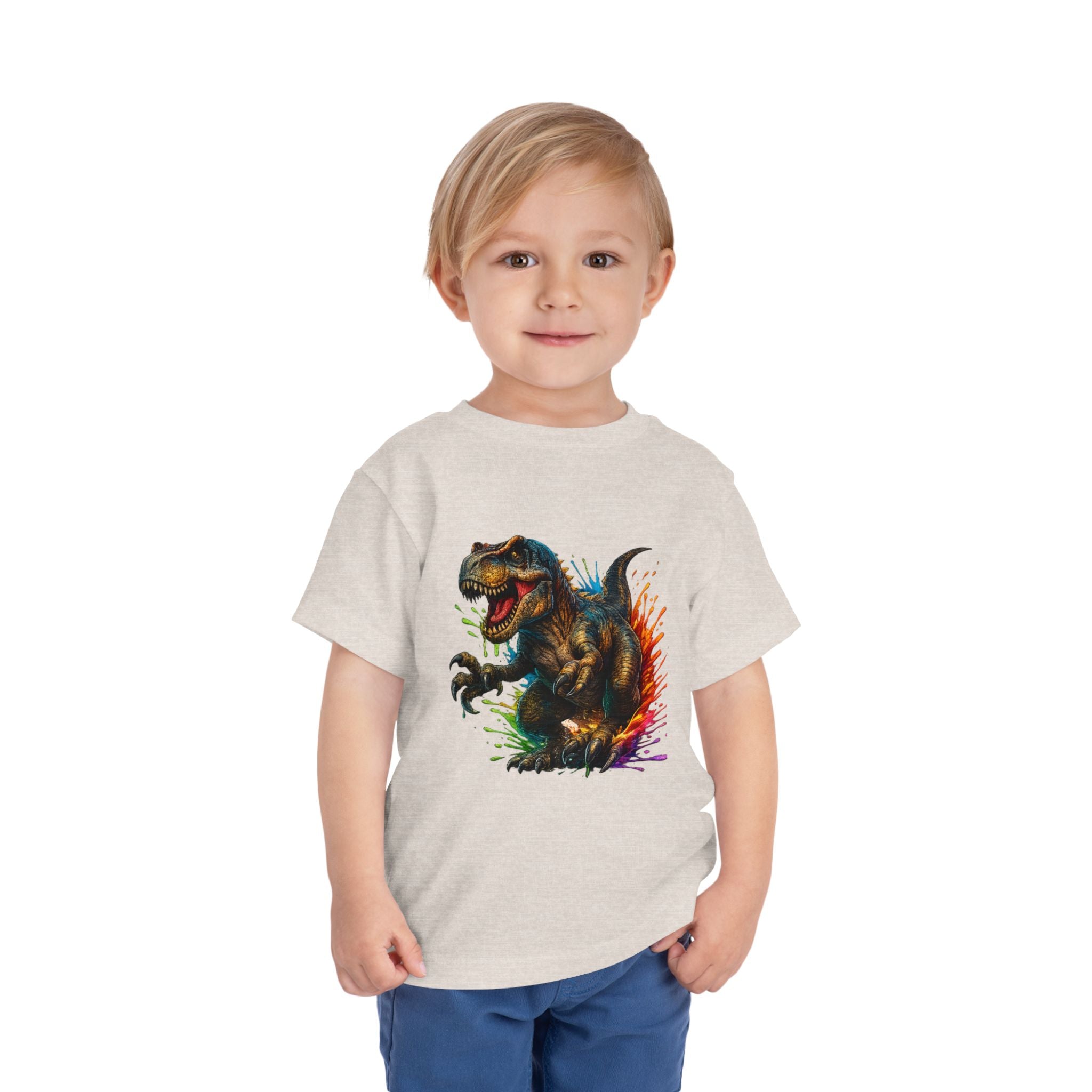 Toddler Tee — Colorful Roaring T-Rex Dino Graphic