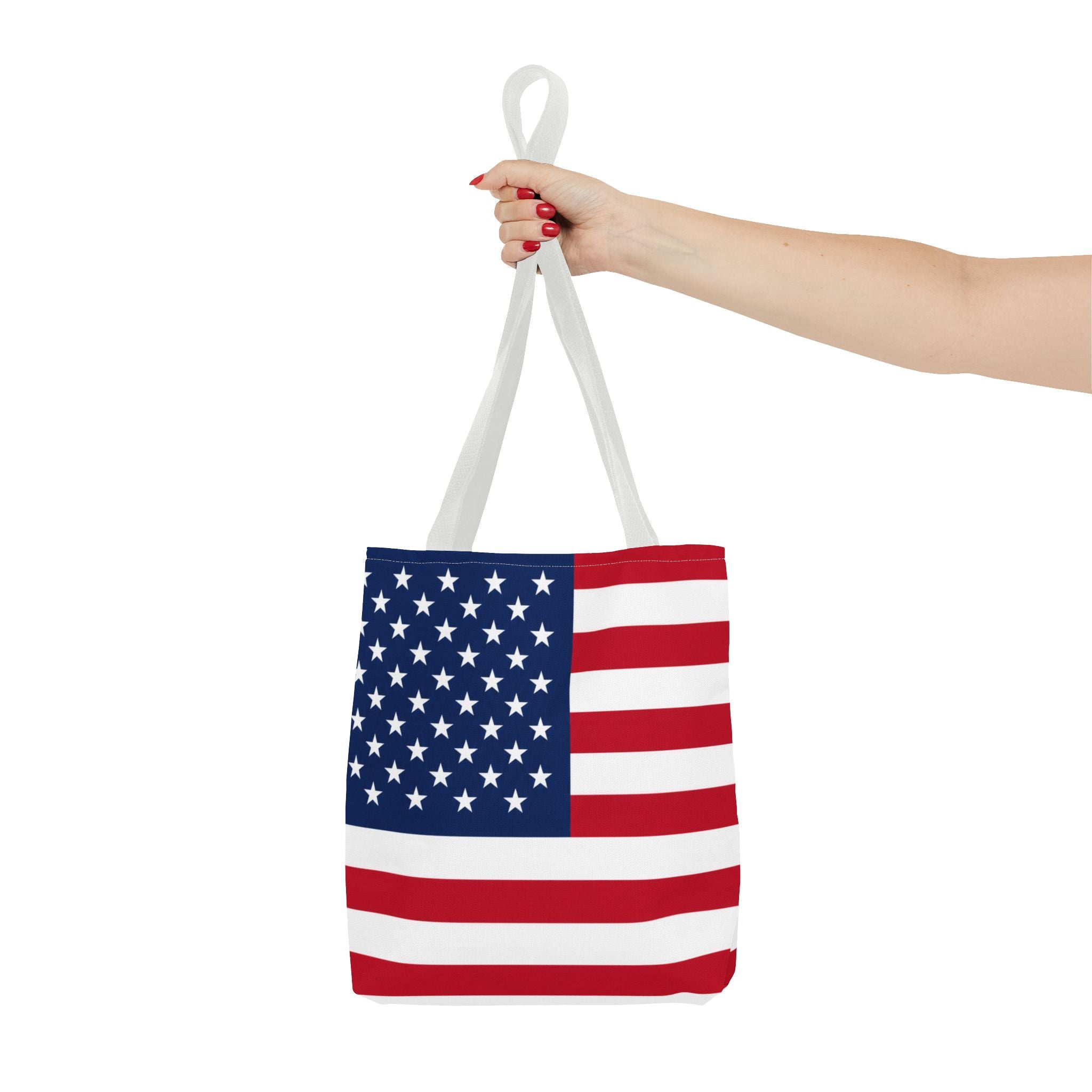 American Flag Tote Bag — Patriotic Stars & Stripes All-Over Print